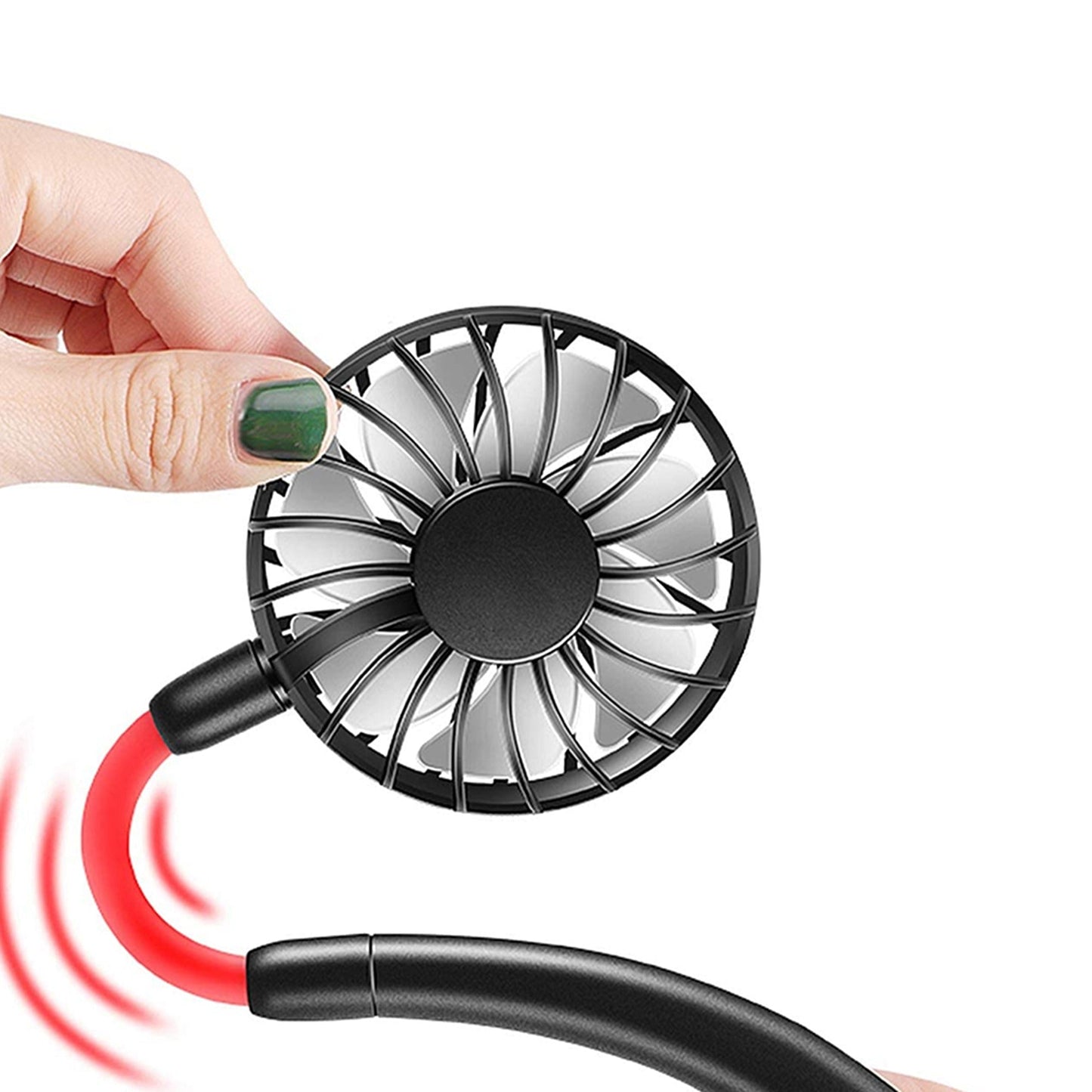 Dual Cooling Neckband Fan Portable USB Rechargeable Neck Hanging Sport