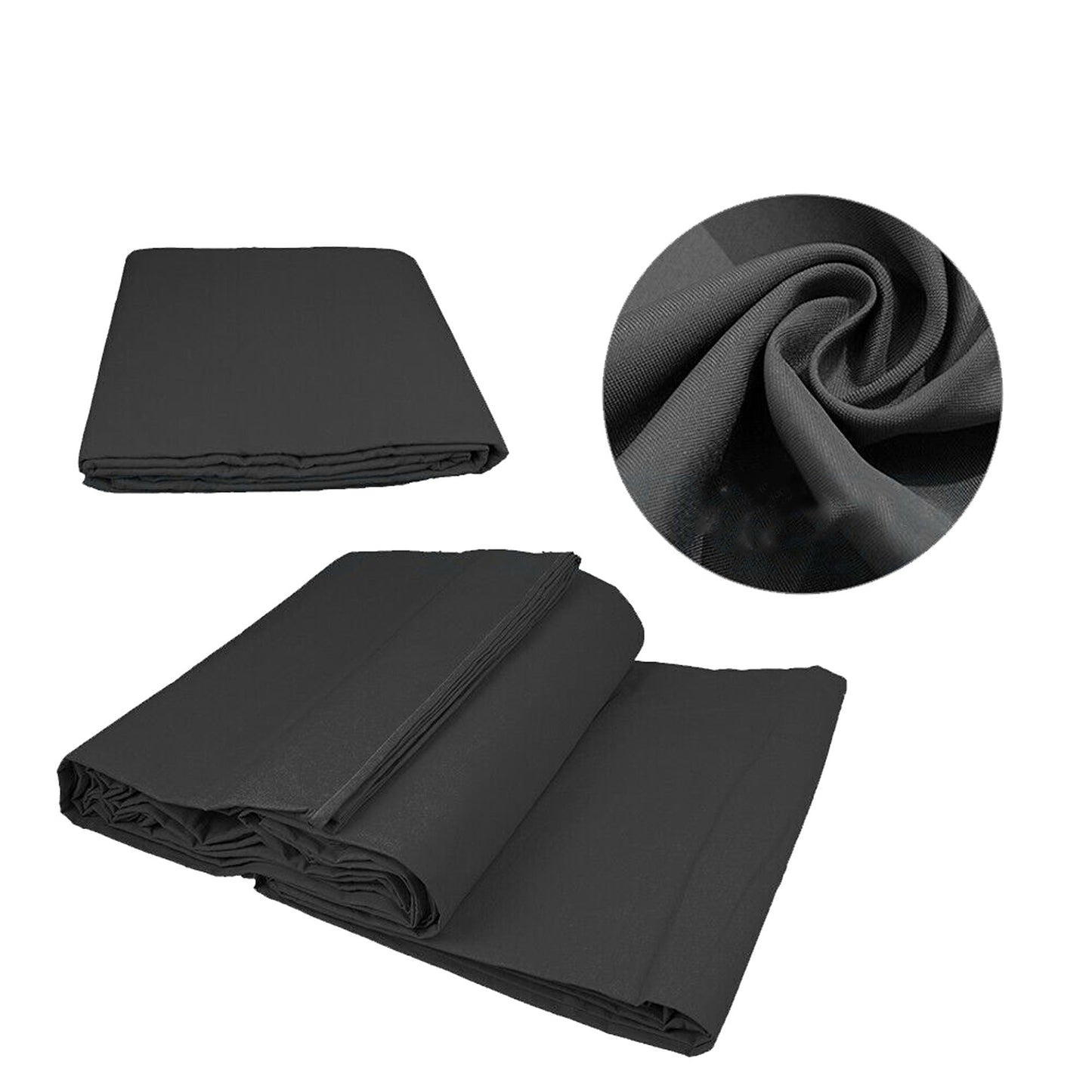 Studio Photo Black Muslin Backdrop with Support Stand Kit - 3.6M