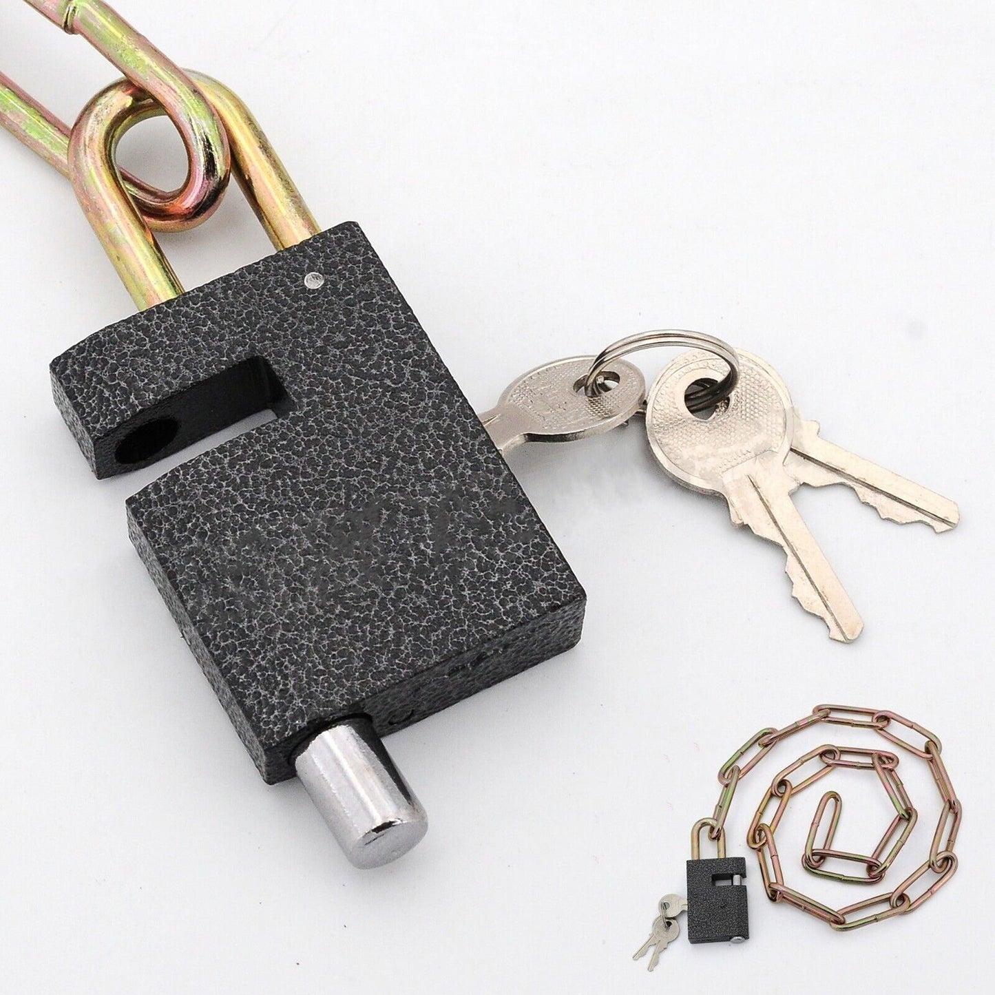 5mm×80cm Heavy Duty Bike Chain Lock with Keyed Padlock for Security