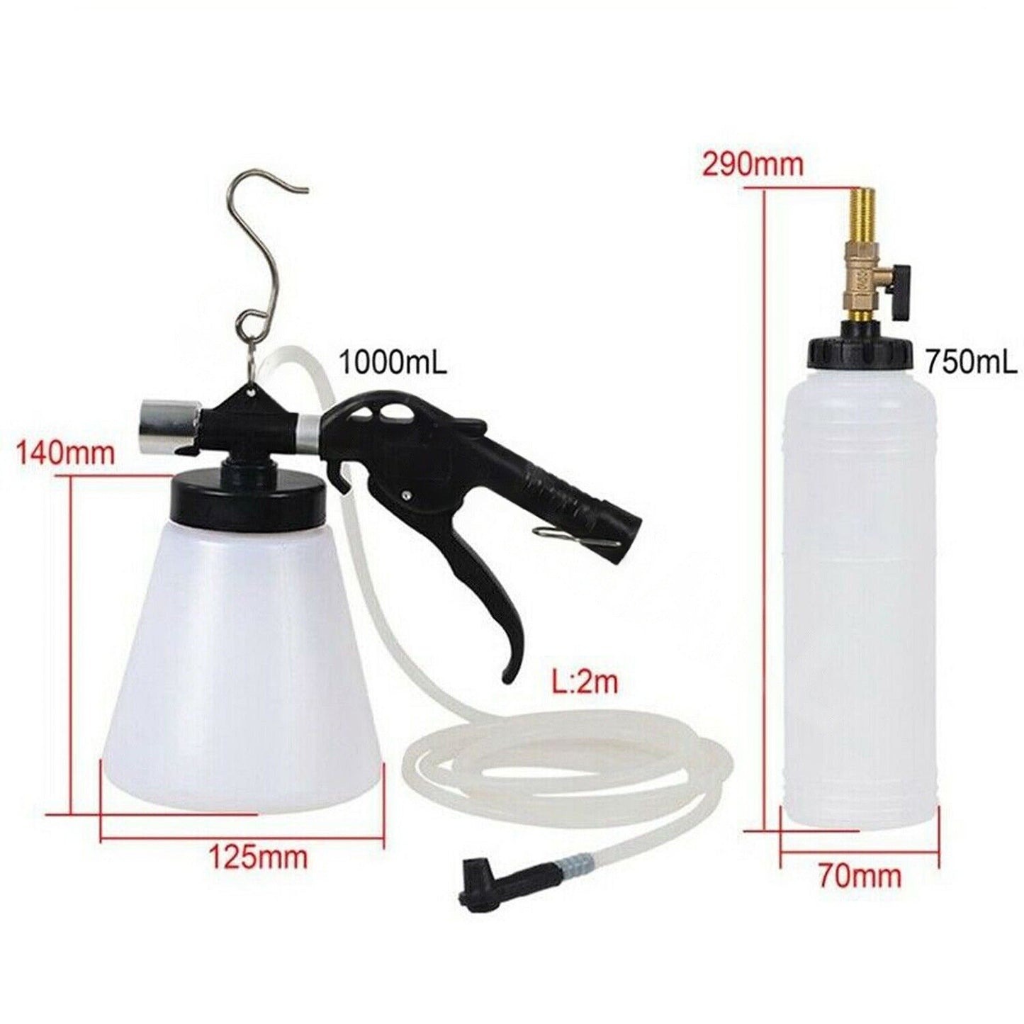 Vacuum Bleeder Kit for Air Brakes and Clutches with Extractor Fluid Adapter