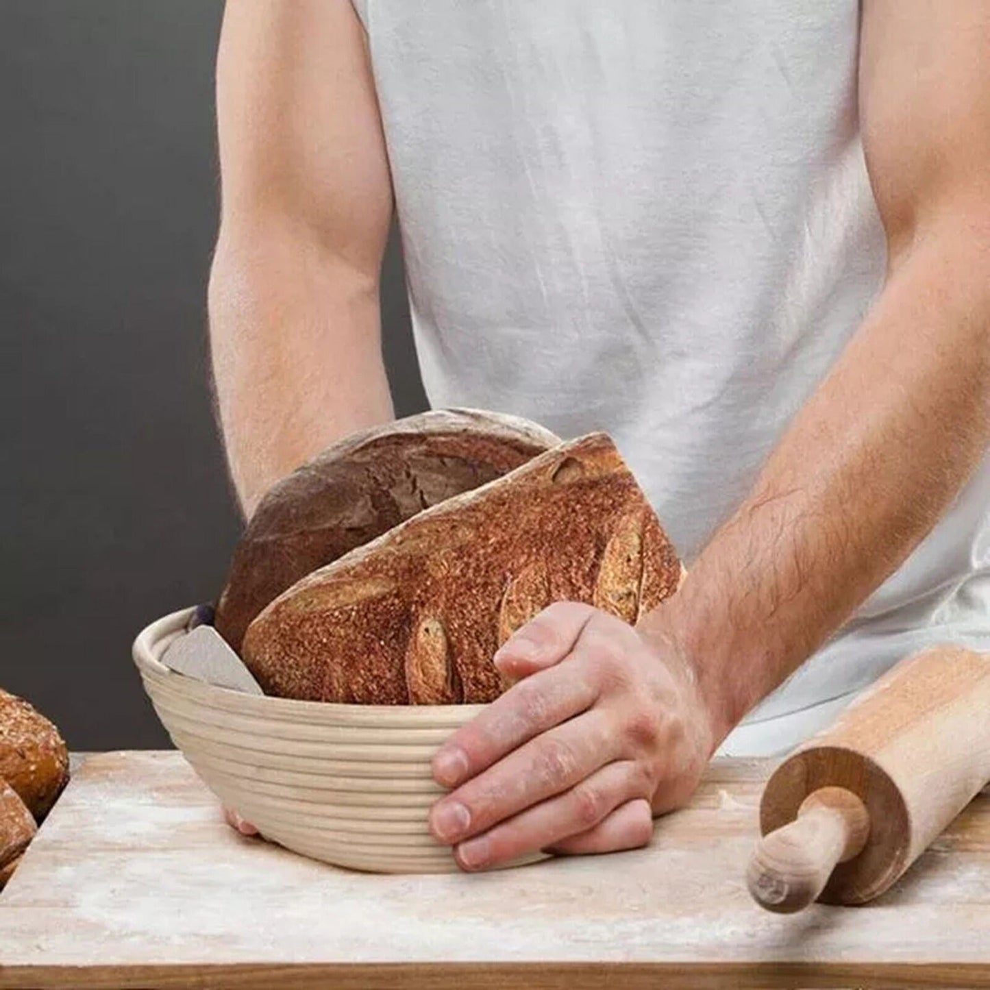 Round Bread Proofing Rattan Basket Sourdough Banneton Fermentation Tool