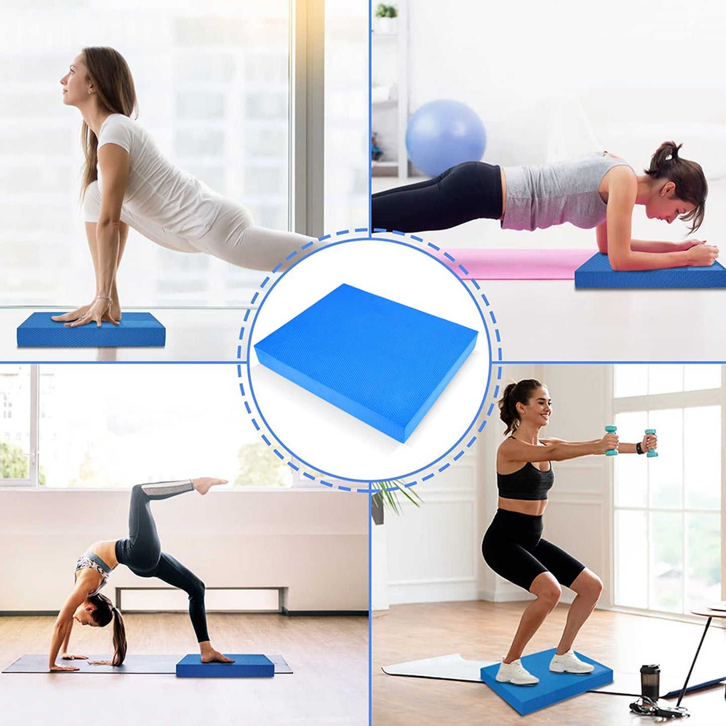 Yoga Balance Foam Pad Thickened TPE Mat for Exercise and Physical Therapy
