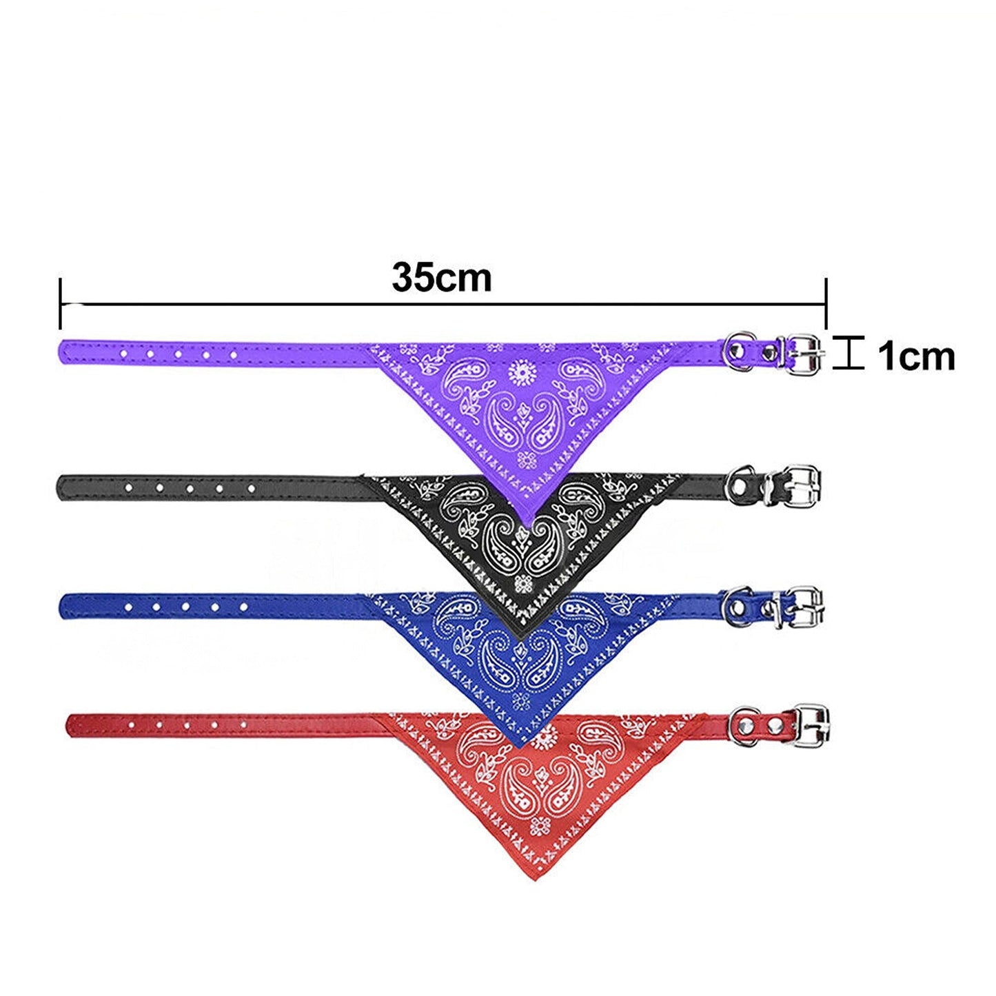 Cute Bandana Collar for Pets Adjustable Leather Neck Scarf