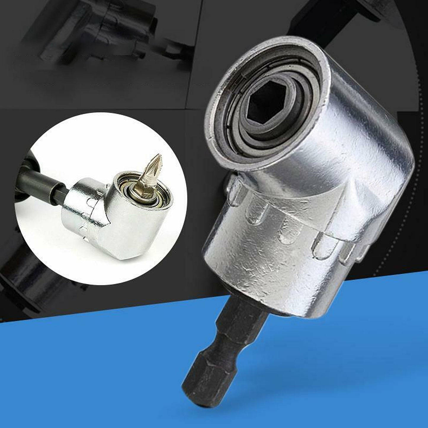 105 Degree Right Angle Drive Extension Power Screwdriver Drill Socket Adapter