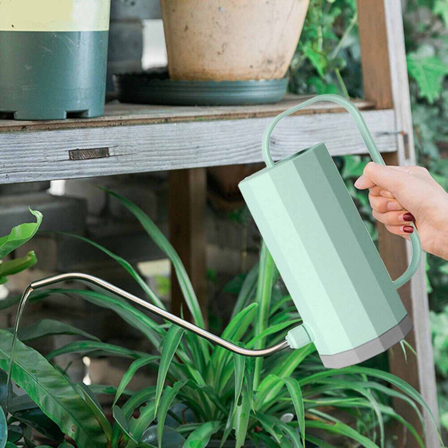 1000ml Curved Mouth Stainless Steel Watering Can Flower Pot