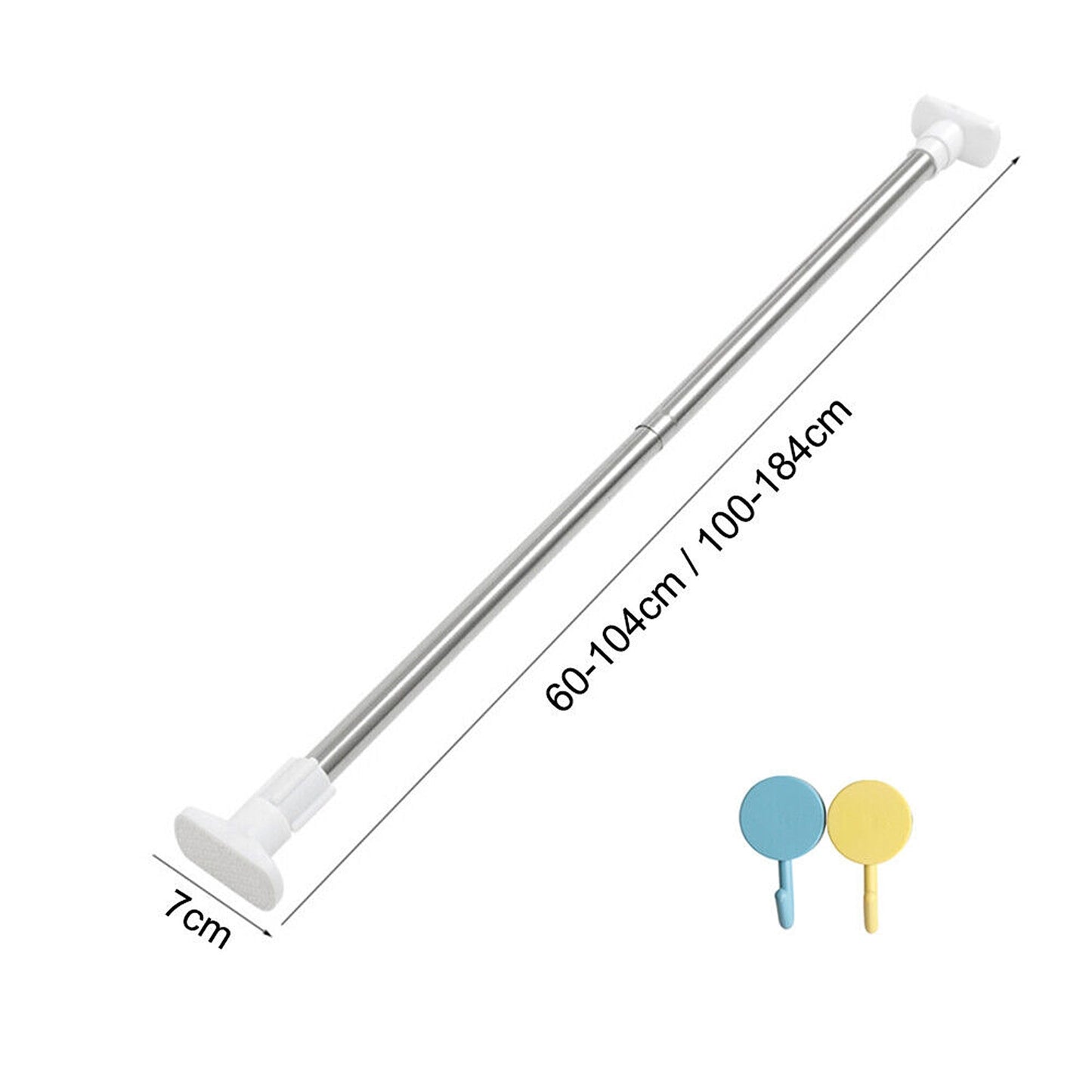 Adjustable Tension Curtain Rod Extendable for Showers and Closets