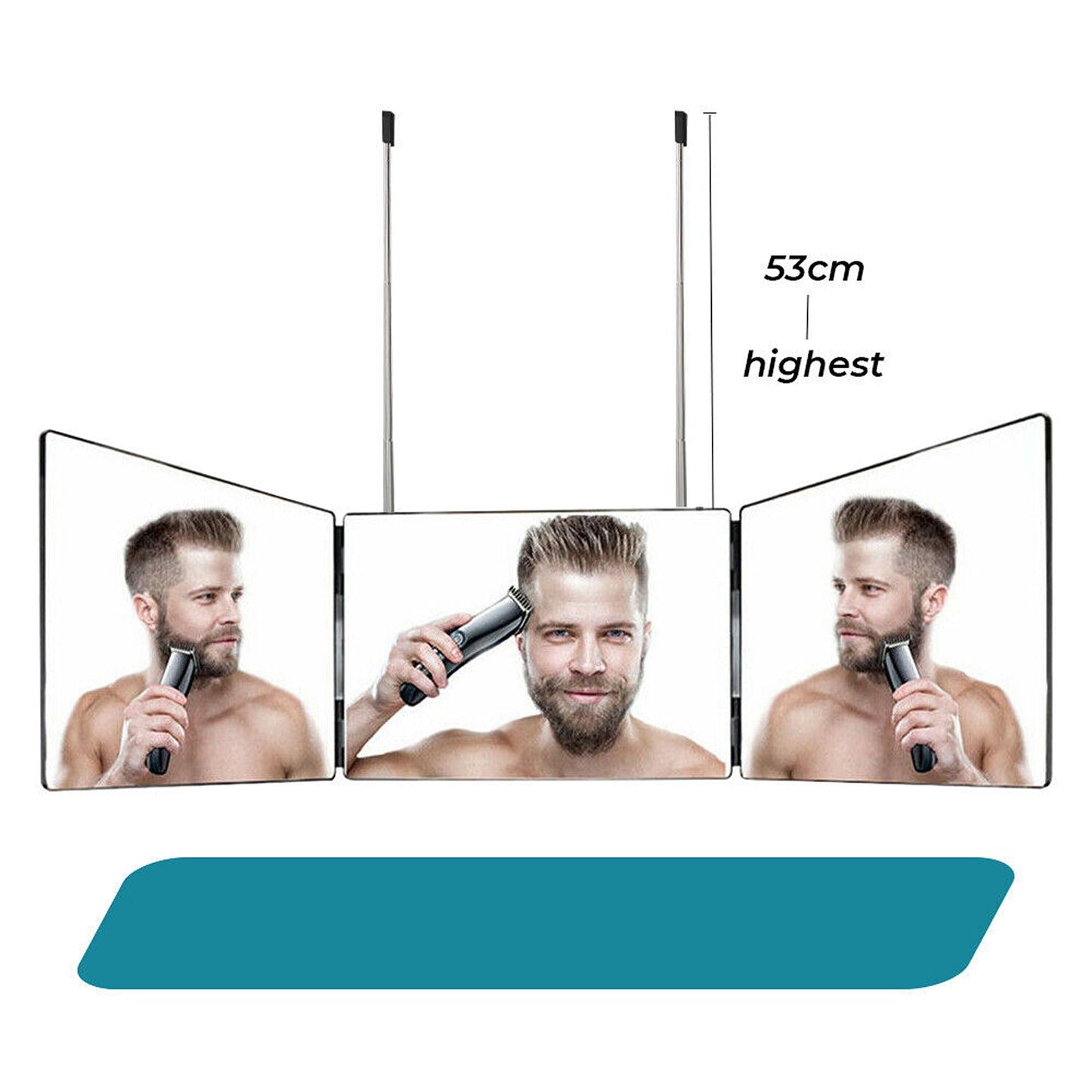 Adjustable 3-Way Trifold Hair Cutting Mirror Self Haircut Styling Makeup Tool