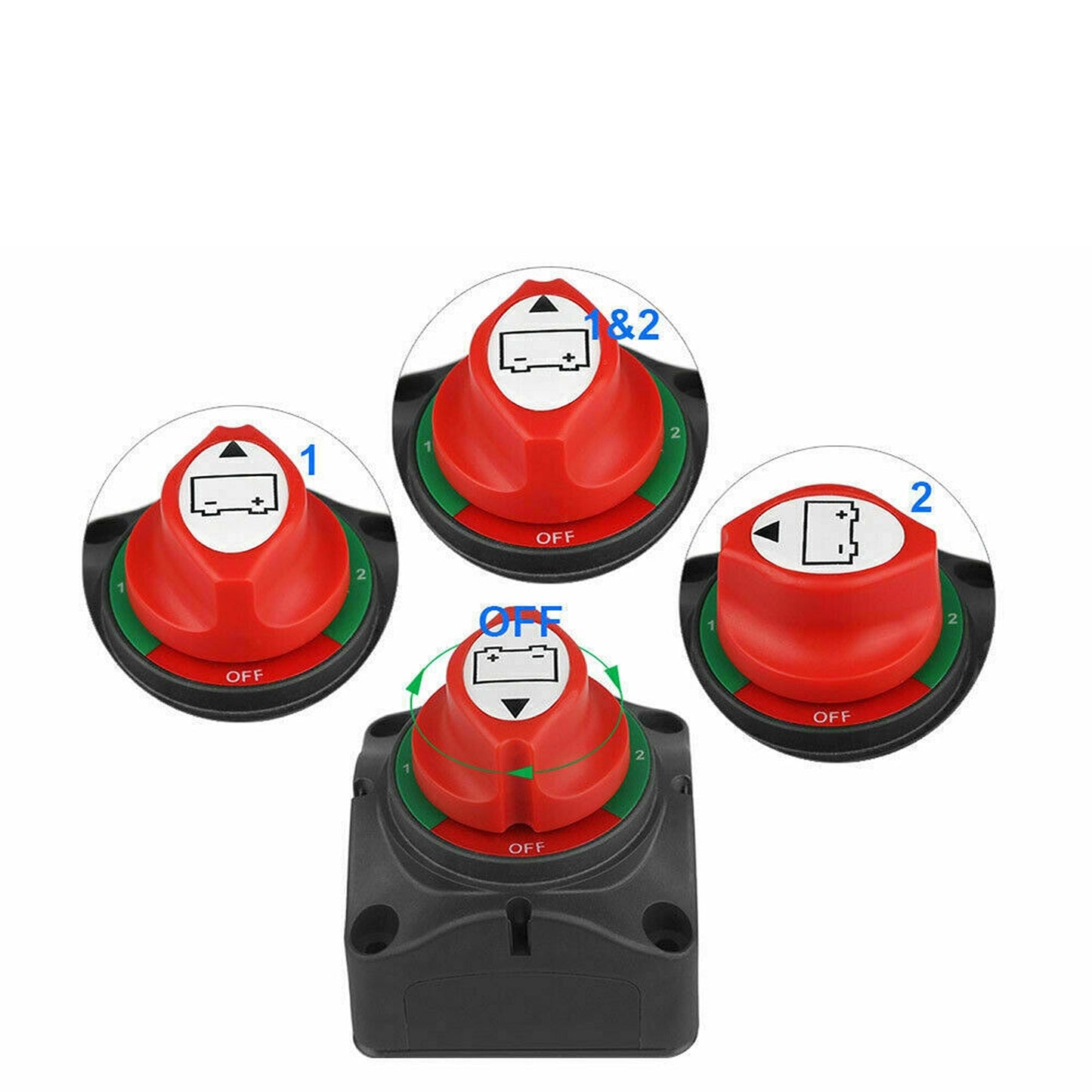 Dual Battery Master Isolator Switch for Marine Truck and Caravan