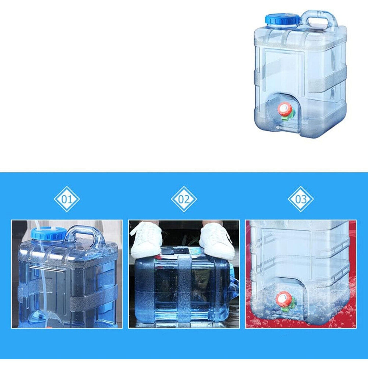 Portable Spigot Water Container for Camping 5L-25L Storage