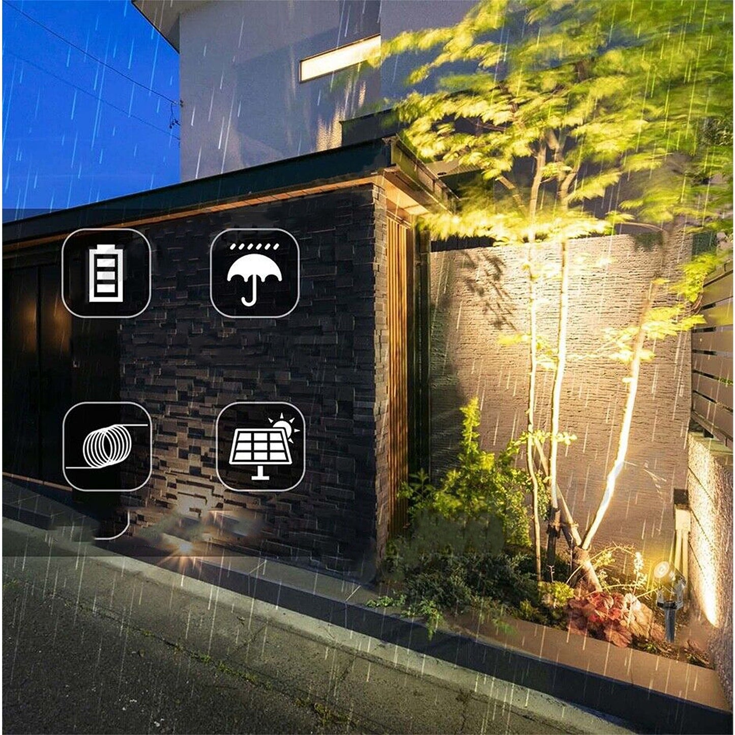 Outdoor Pathway Lawn and Fence Garden Spot Lights with Solar LED