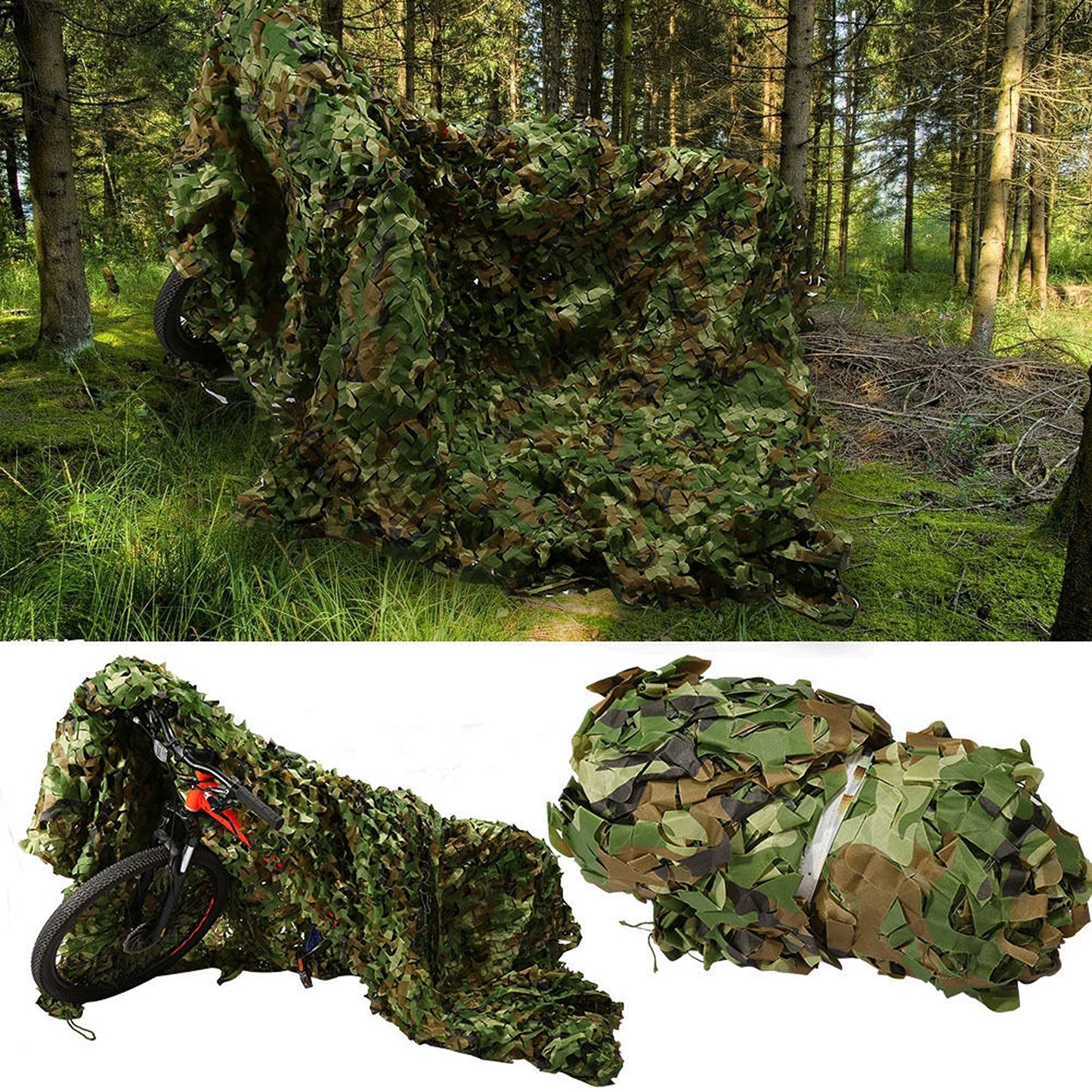 Camo Netting for Woodland Camping Mesh 3M