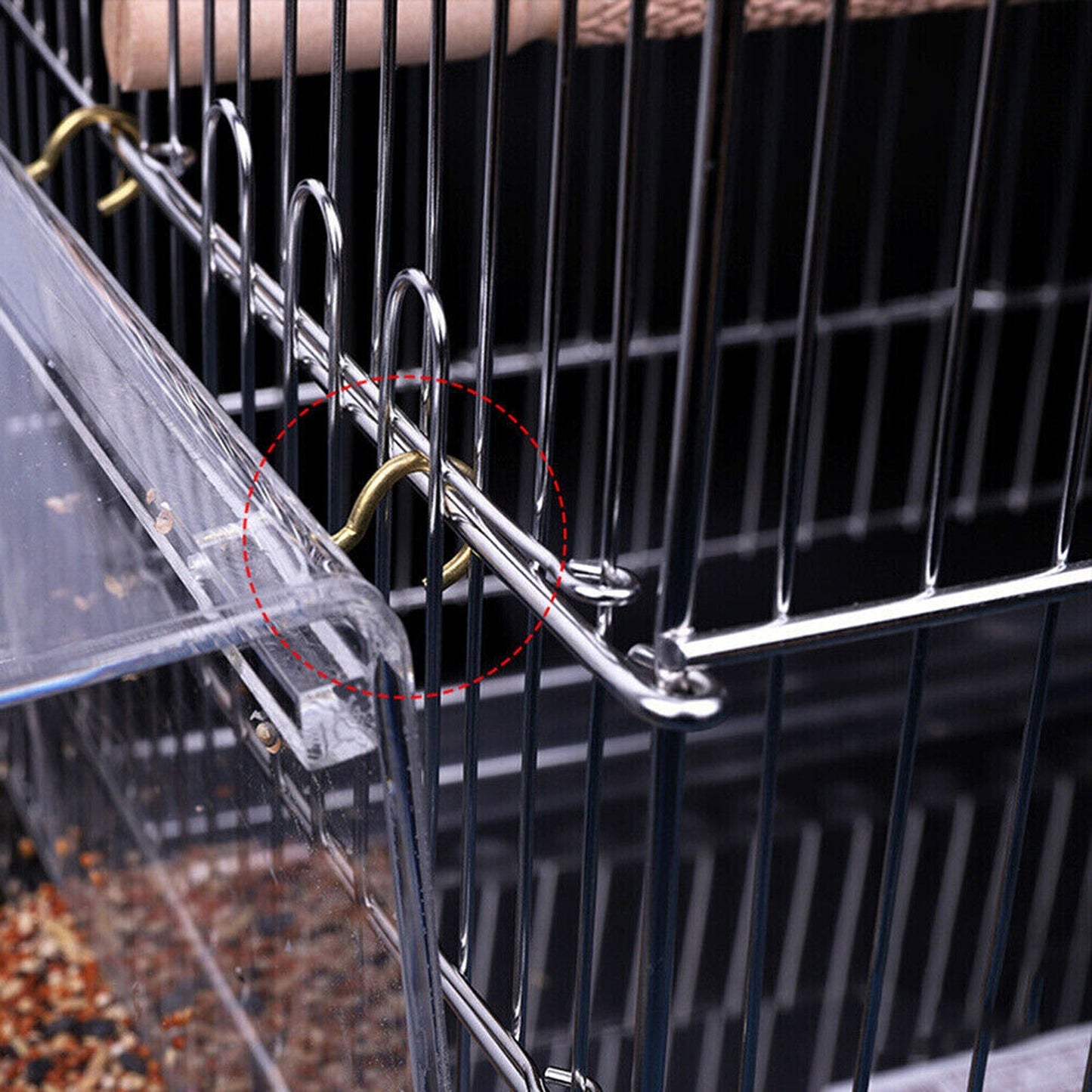 No Mess Bird Cage Feeder Automatic Parrot Seed Container Box