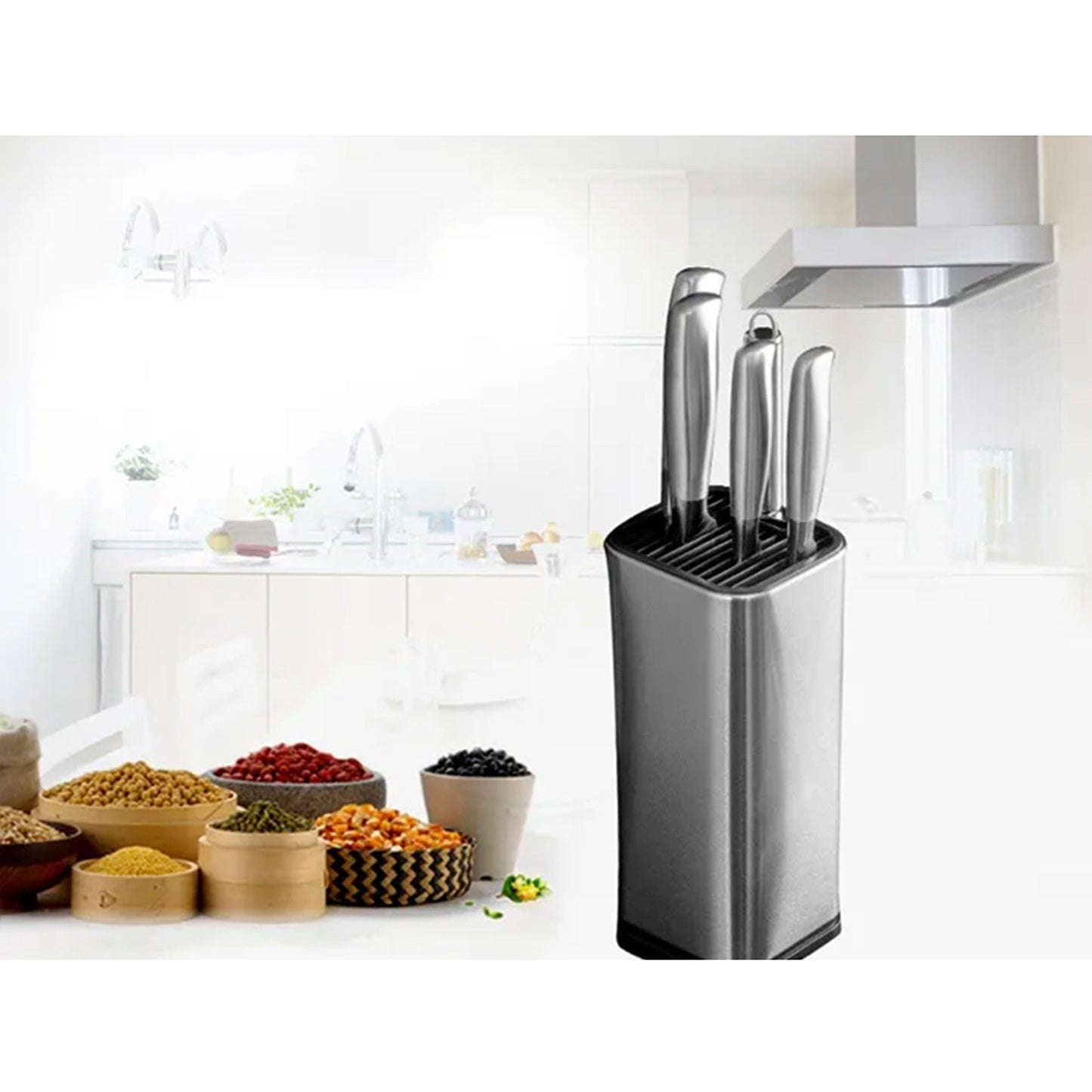 Stainless Steel Stand for Knife Storage Universal Block Organizer