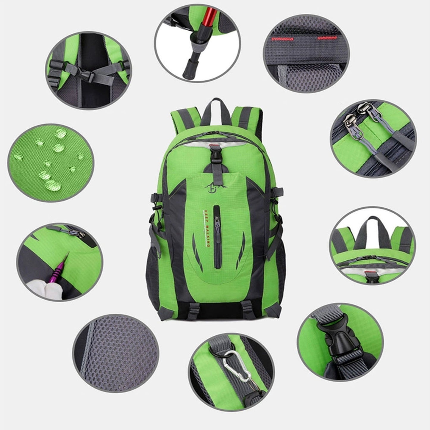 40L Waterproof Backpack for Outdoor Travel and Hiking Camping Luggage Rucksack