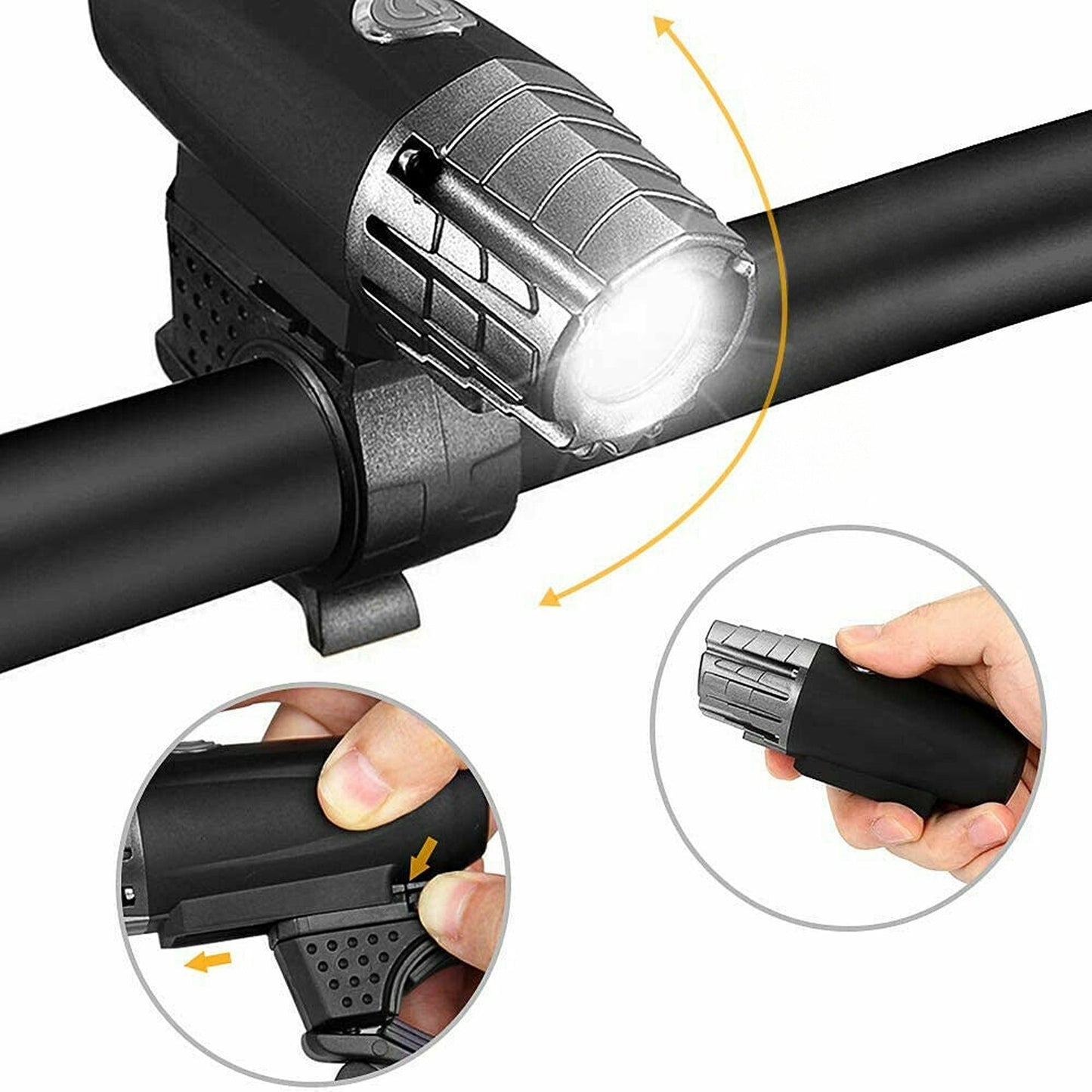 USB Rechargeable LED Bicycle Headlight Waterproof Cycle Front and Rear Light