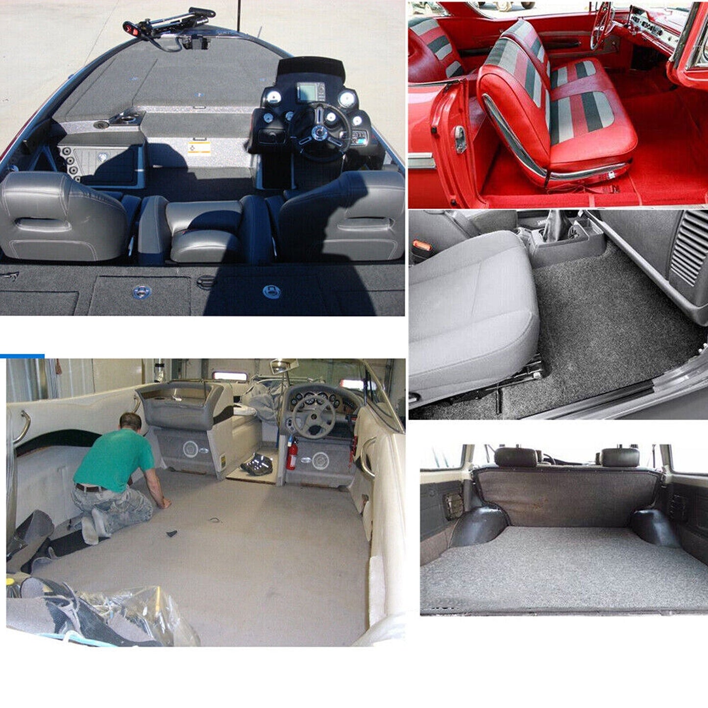 Black Automotive Grade Felt for Car and Marine Interior Carpeting