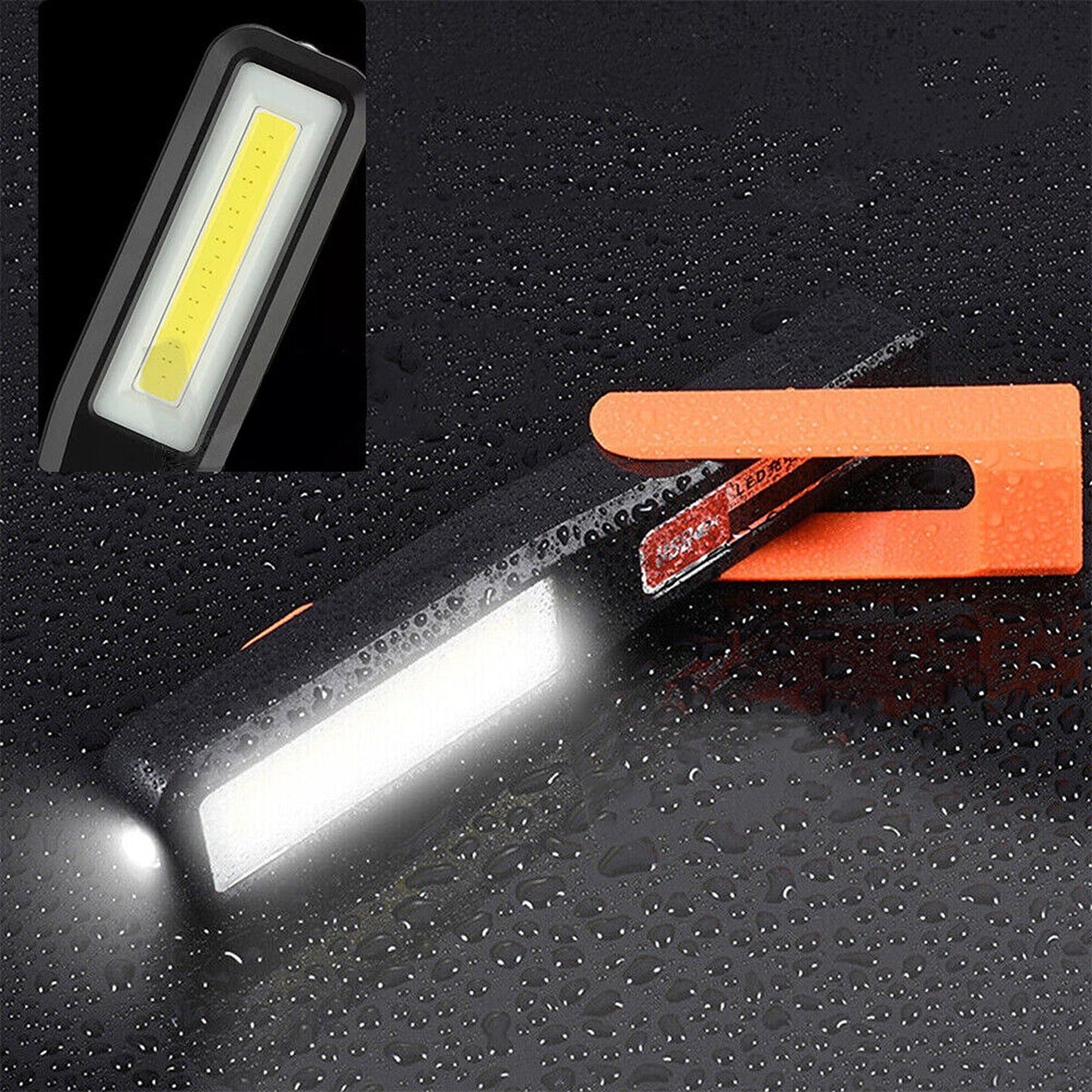 2pcs Cordless Magnetic Light Rechargeable COB Lamp Torch