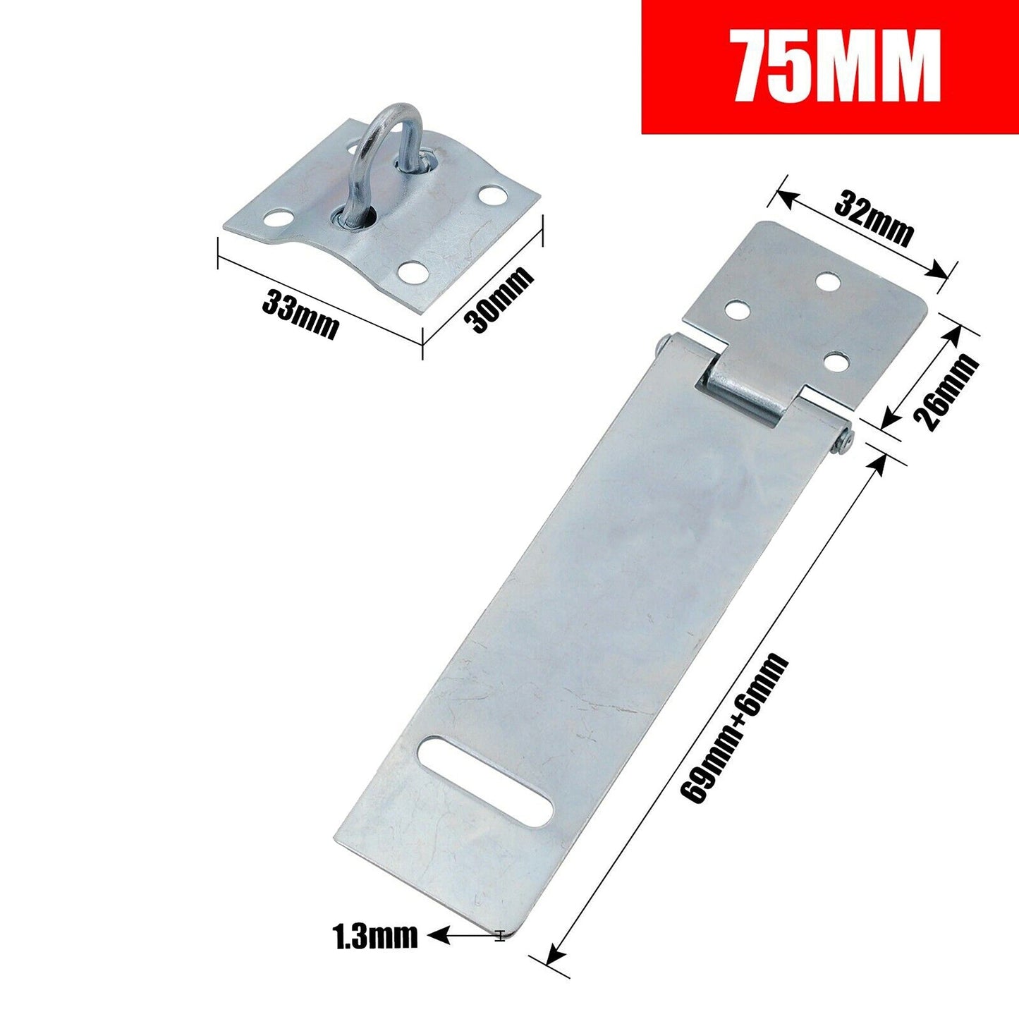 6pcs Galvanised Latch Lock Hasp and Staple for Shed Door Gate