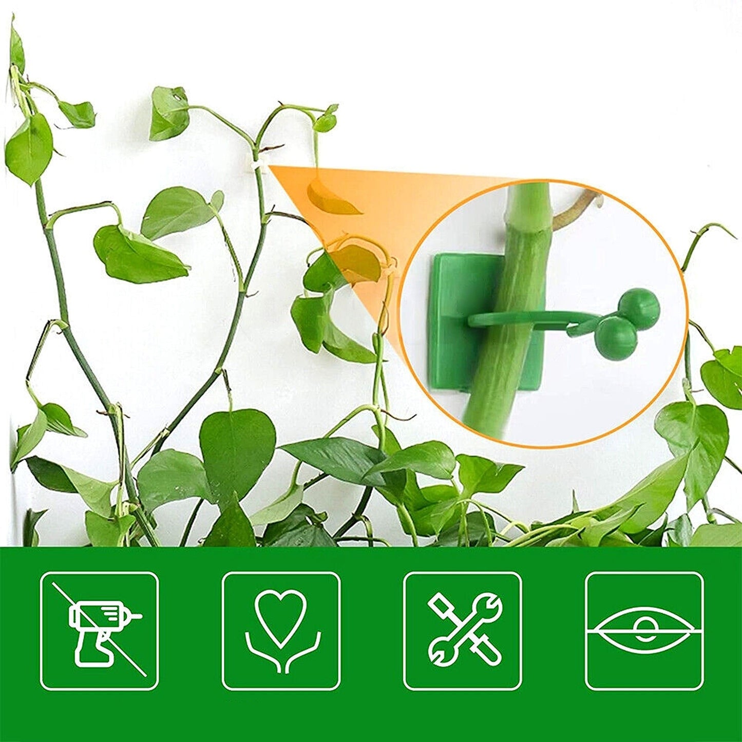 100pcs Plant Climbing Wall Vines Fixing Clips Invisible Rattan Clamp