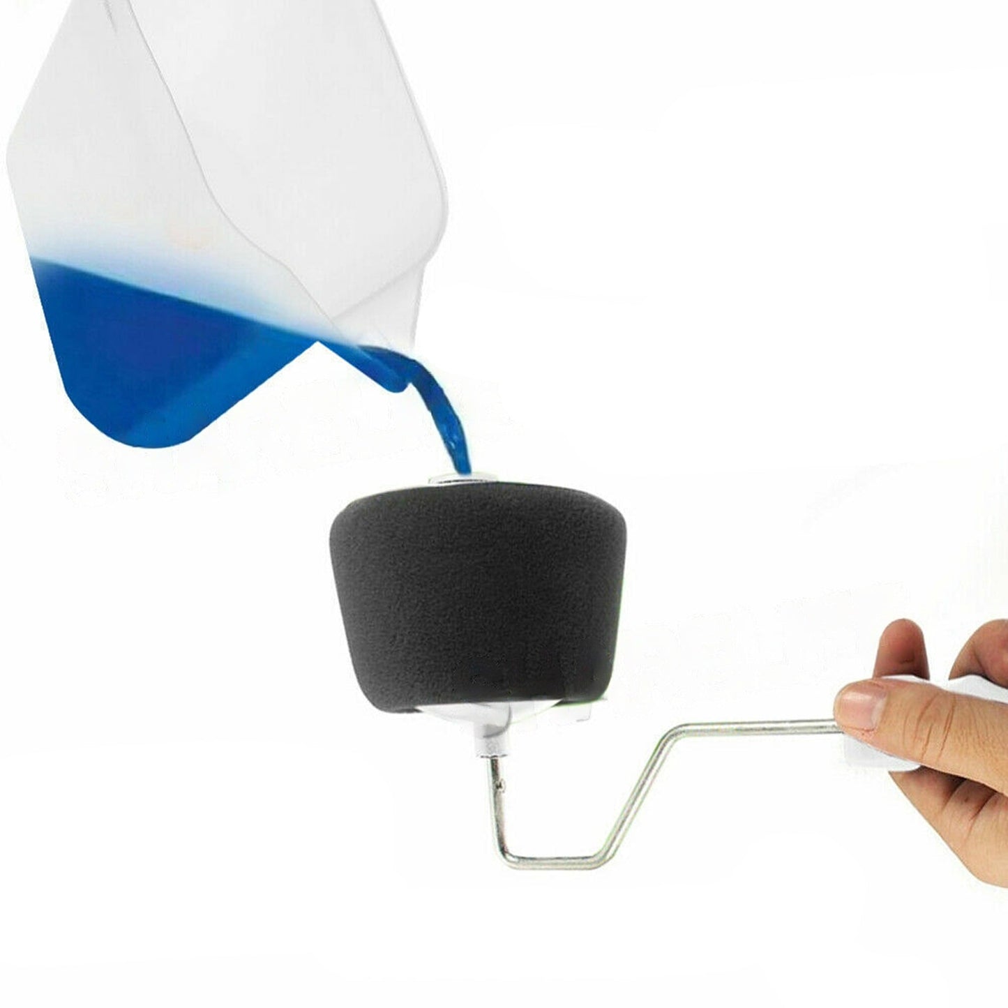 Seamless Paint Roller Set with Fillable Brush and Extendable Pole 8pcs