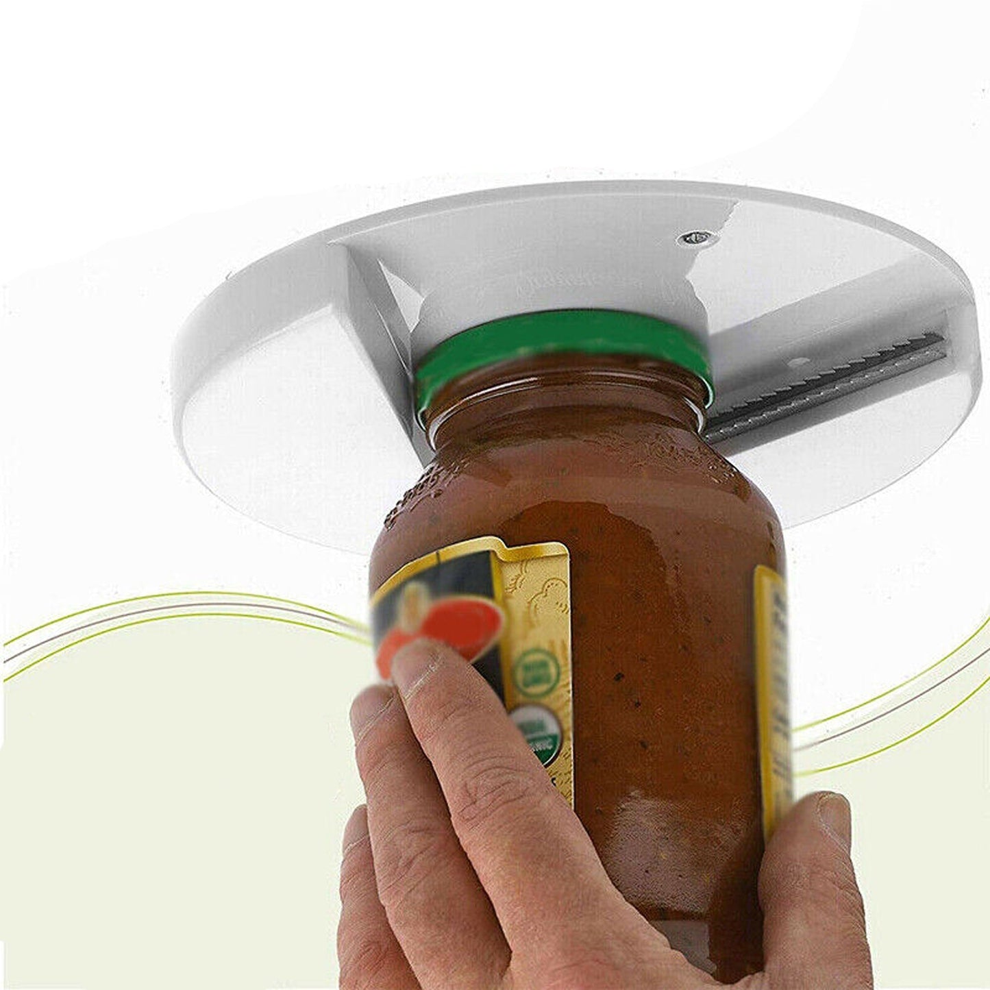 Under Cabinet Multi-Use Jar Opener and Bottle Lid Gripper for Kitchens