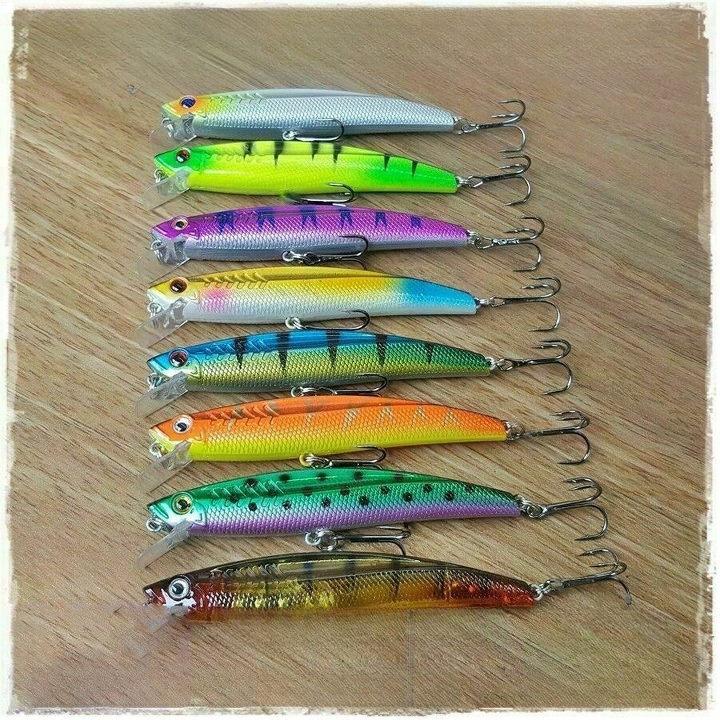 8pcs Minnow Fishing Lures Set Suitable for Trout Cod Bream