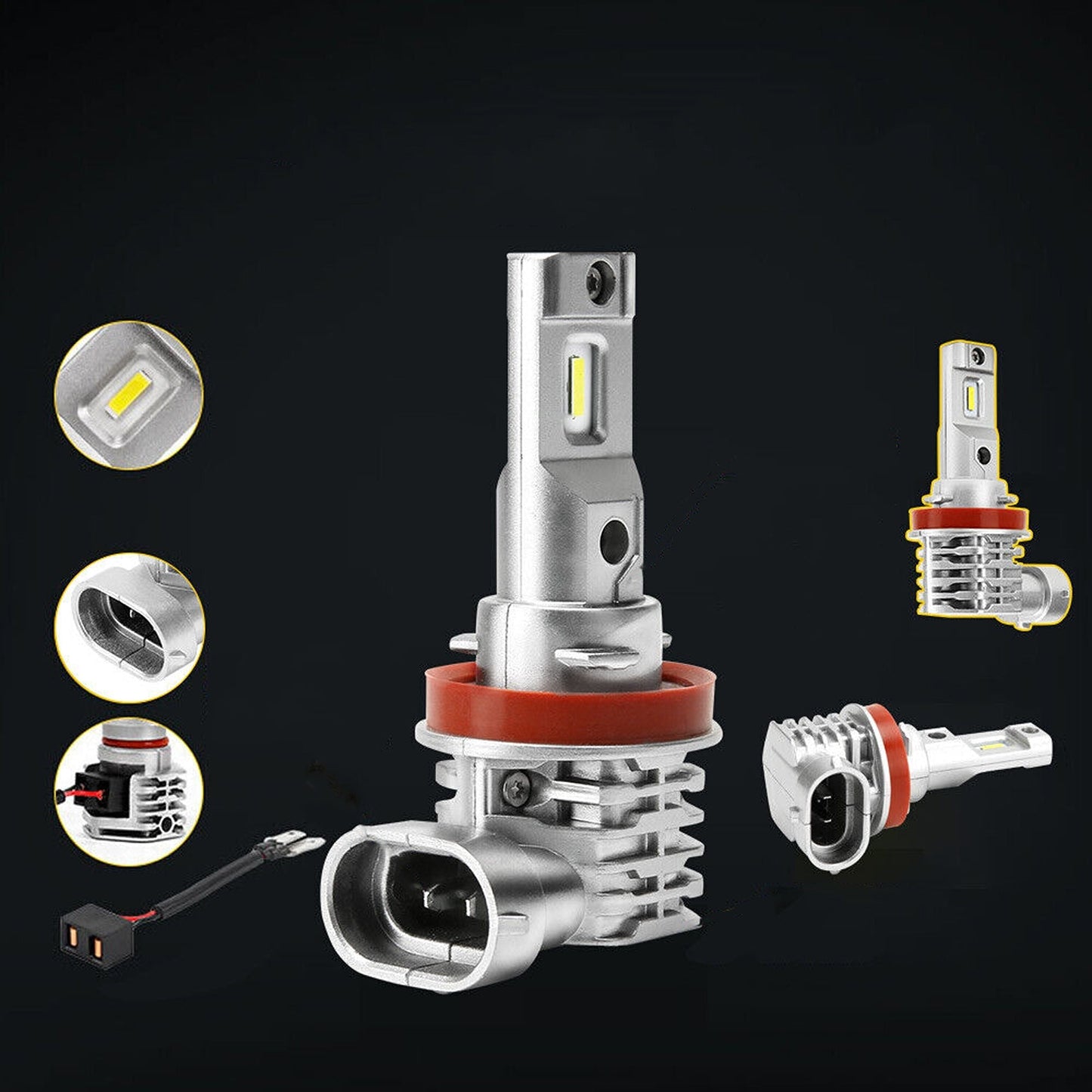 2pcs LED Headlight Conversion Kit H11 H8 H9 Bulbs for Fog and Low Beam 6500K