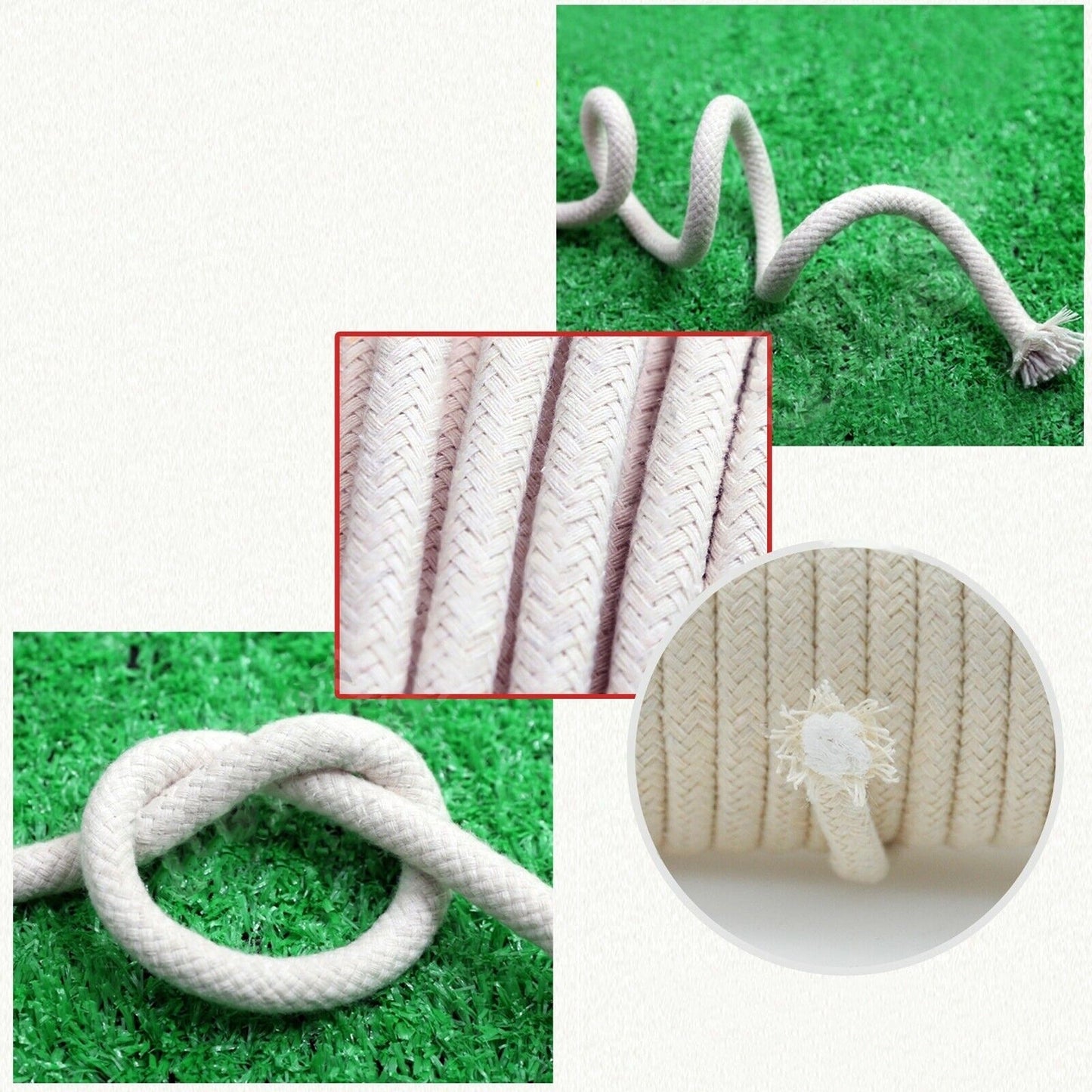 Natural Cotton Hand Craft Macrame Sash Cord Braided Rope Twine 8mm x 30m