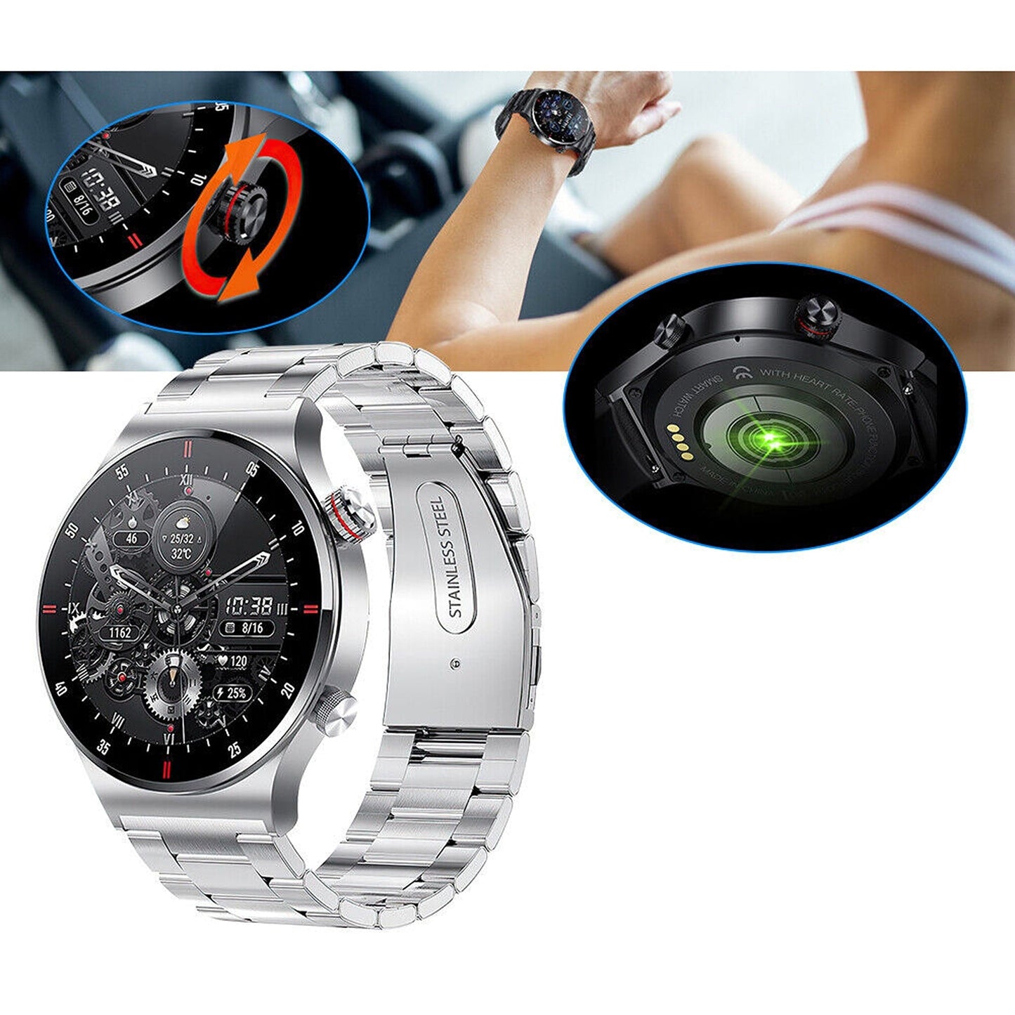 Full Touch Screen Smart Watch with Bluetooth Call Function for Men