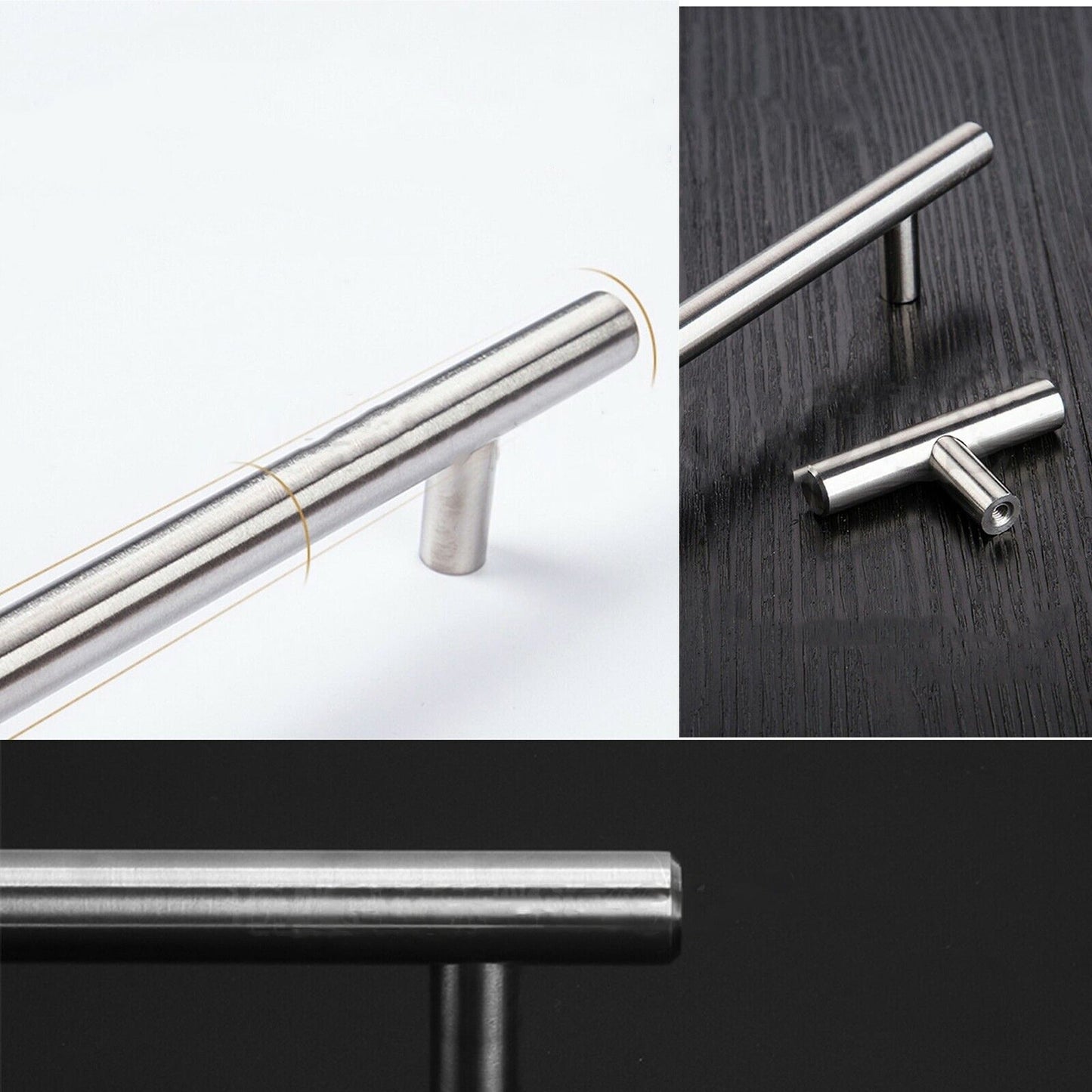 Stainless Steel Door Drawer Handles Brushed Pull Knob T Bar 450mm 288mm
