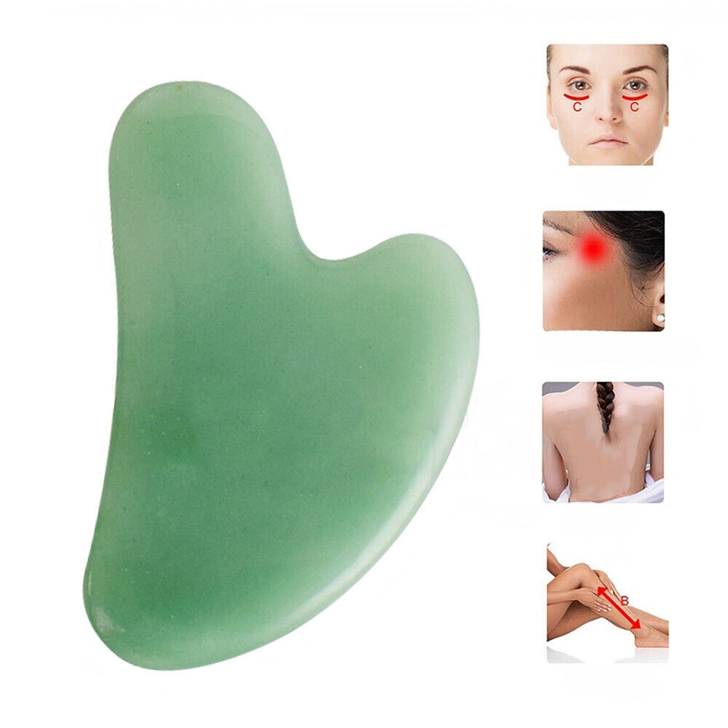 Jade Facial Massager Tool Natural Guasha Gua Sha Board for Face Body