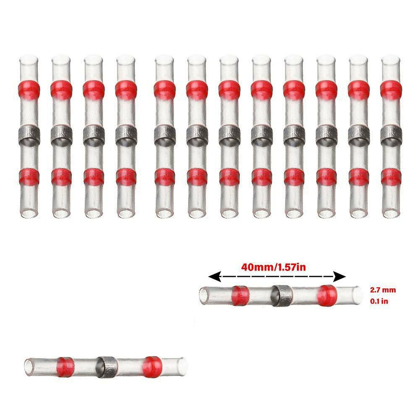 200-Pack Mixed Solder Sleeve Heat Shrink Wire Connectors