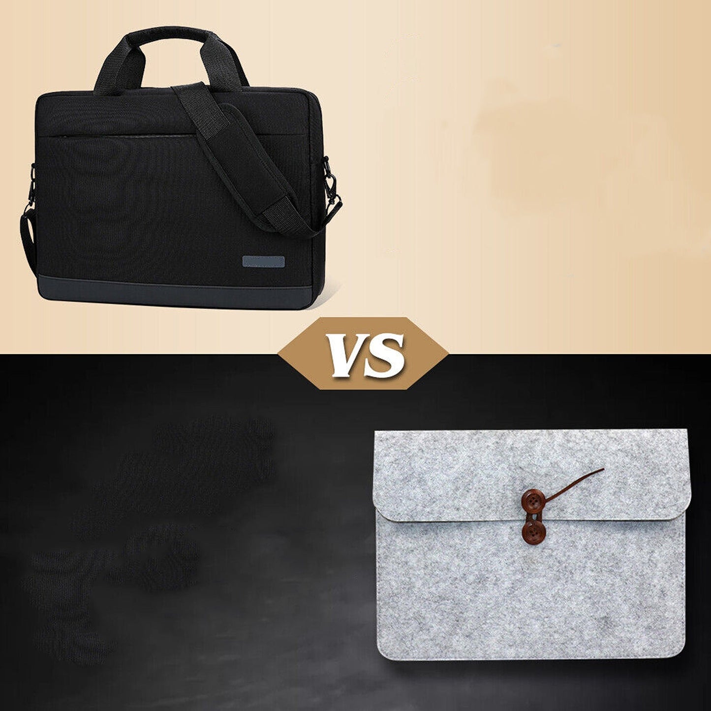 Black Laptop Sleeve Briefcase for Macbook Dell Sony Portable Carry