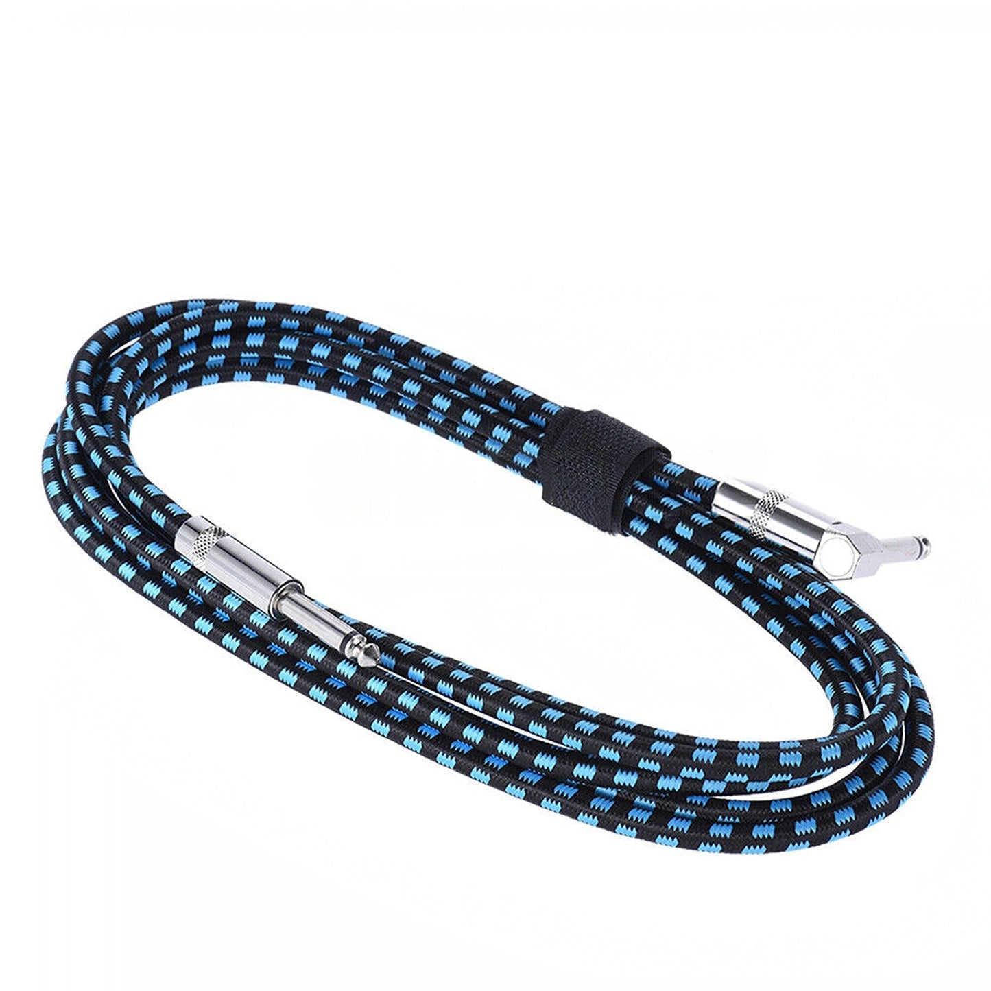 Professional Tweed Braided Guitar Cable Noiseless 3M Right Angle Jack Lead