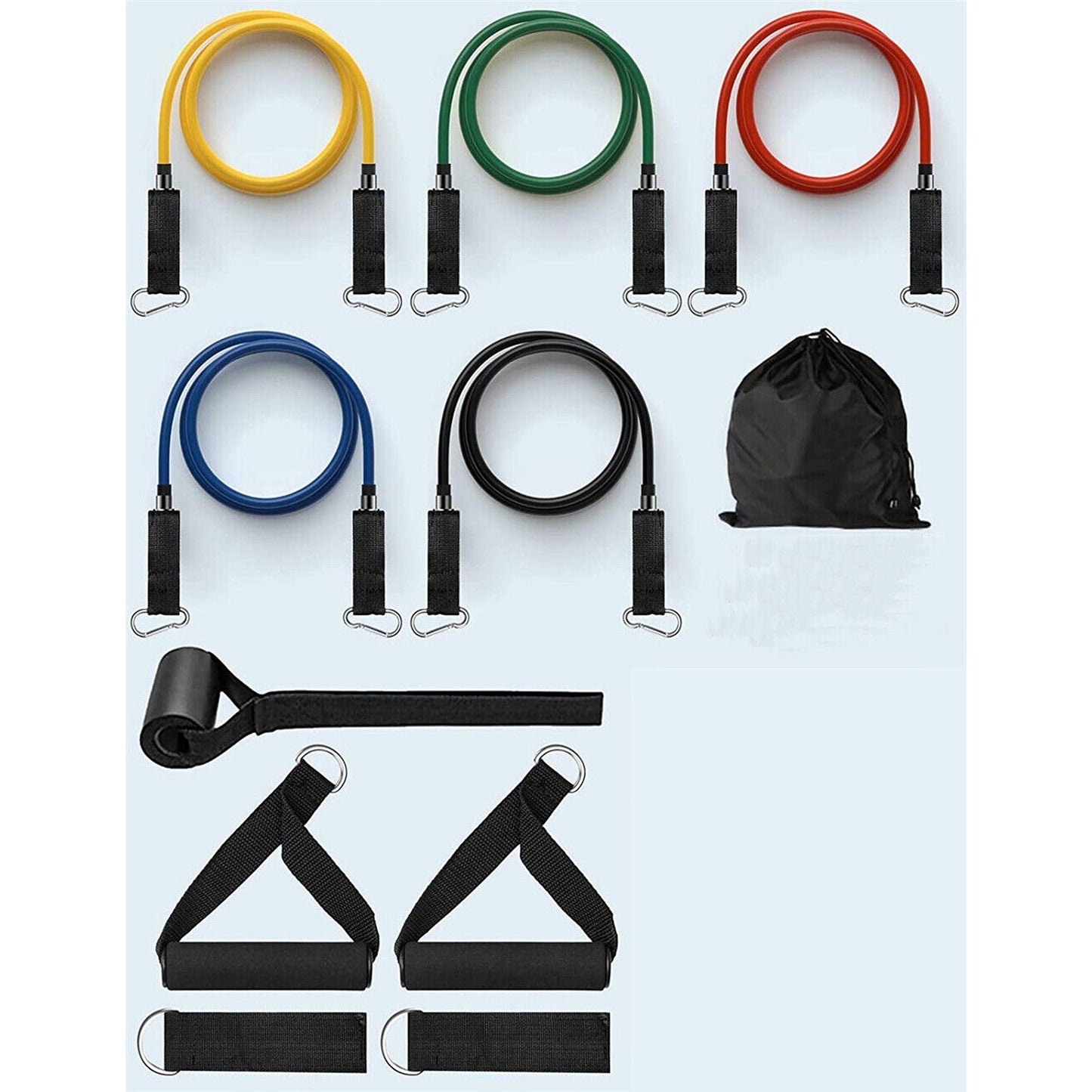 11pcs Resistance Band Set for Yoga Pilates and Fitness Exercises - 150lbs
