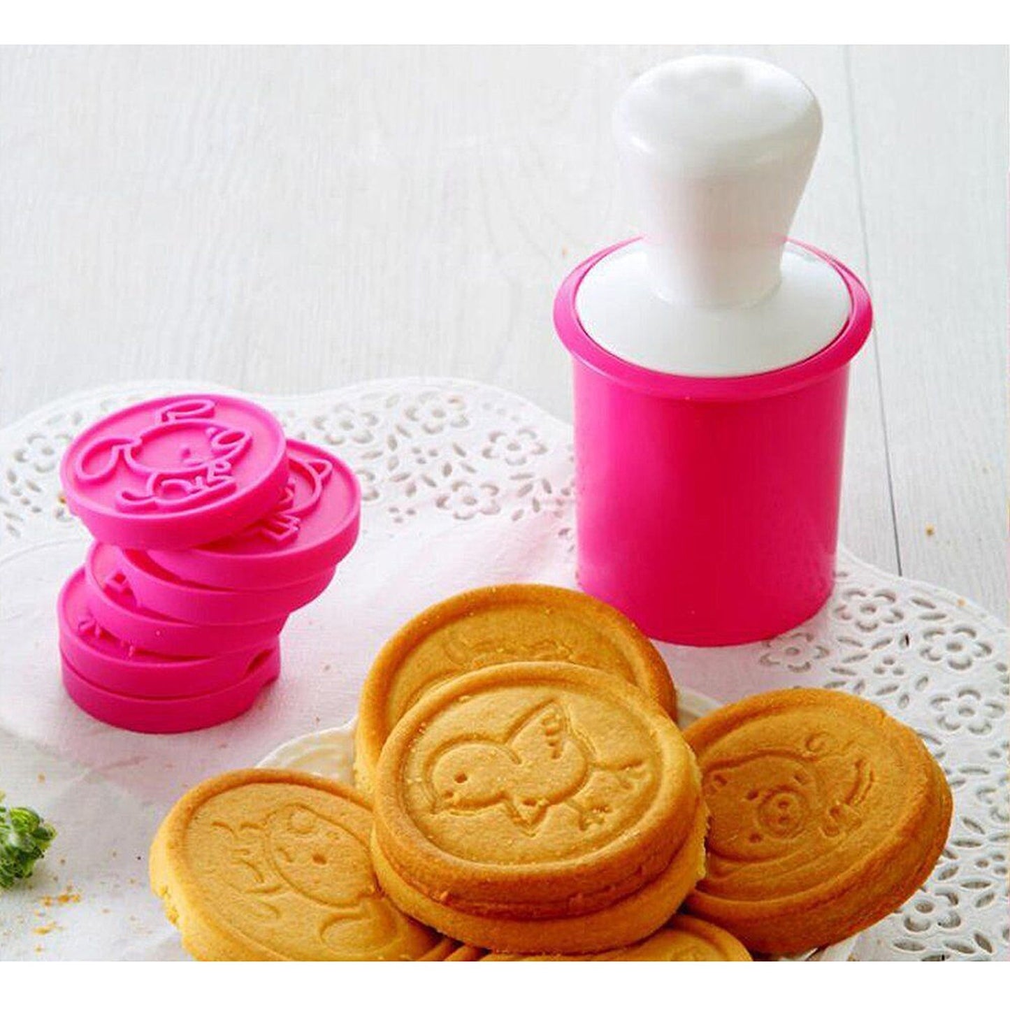6pcs Christmas Cookie Stamp Set with Interchangeable Patterns