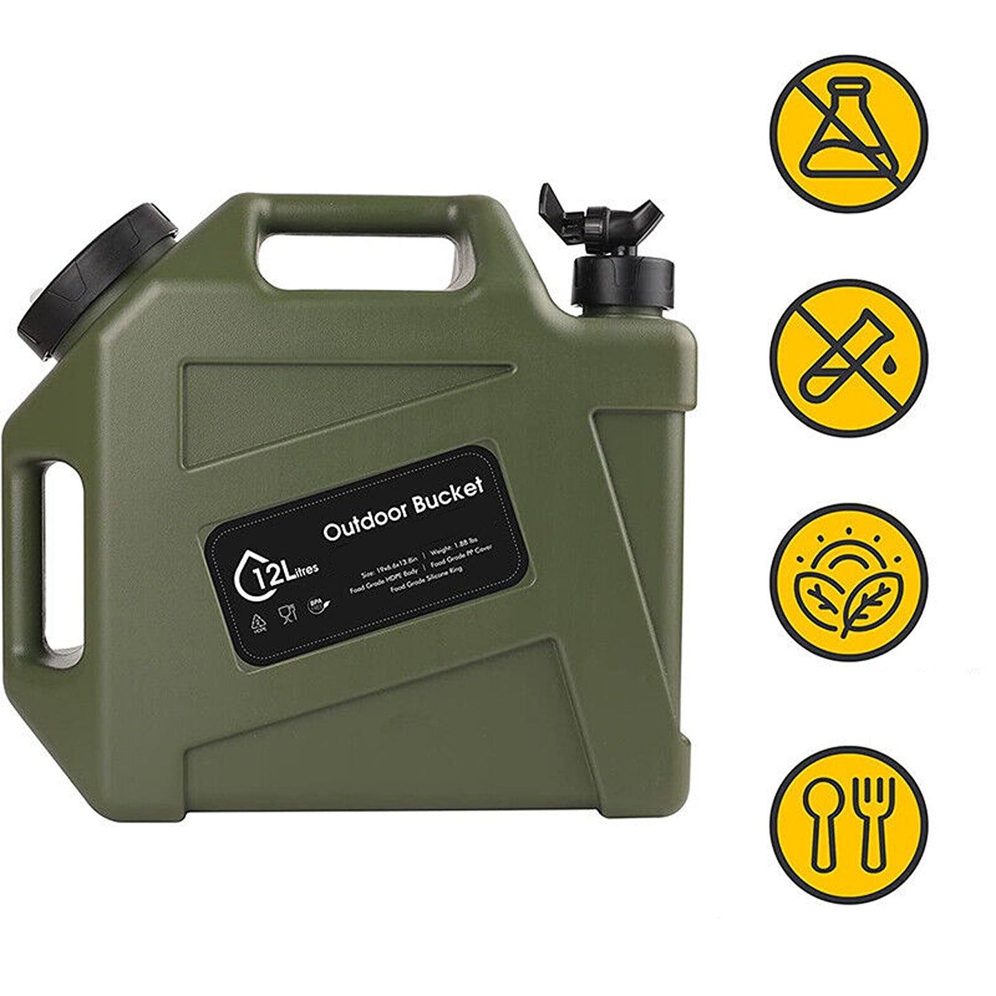 12L Portable Outdoor Camping Water Container with Storage Tap
