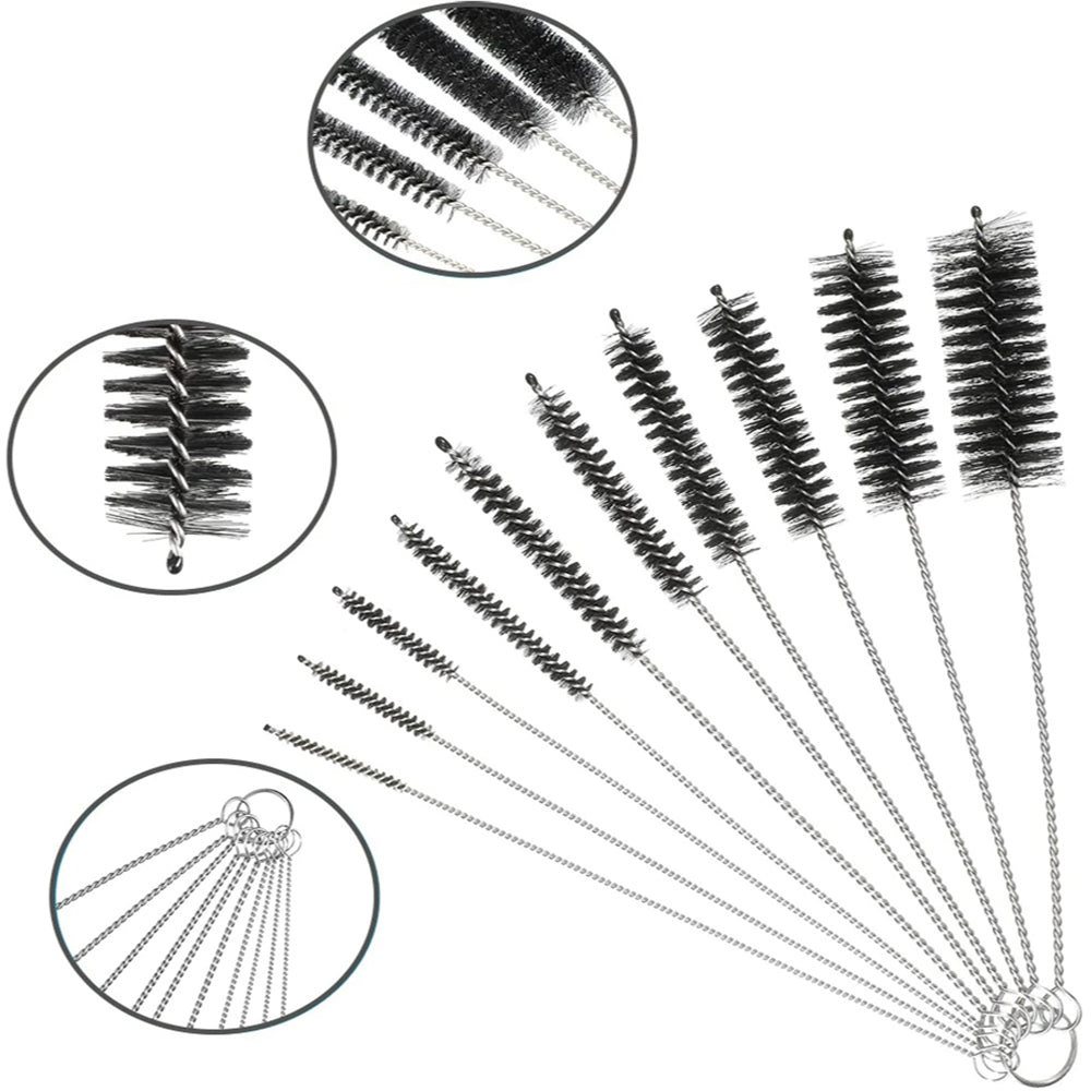 2 Set Nylon Straw Brush Cleaner Bottle Tube Pipe Small Long Cleaning
