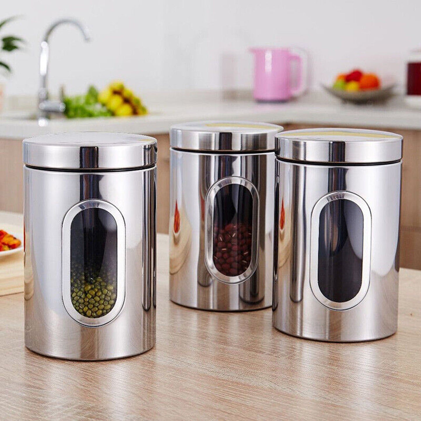 Kitchen Storage Container Tins for Tea Coffee Sugar Pasta Herbs and Biscuits