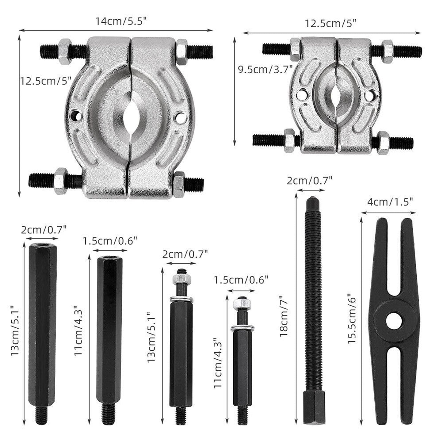 12pcs Bearing Puller Separator Set with Extension Bars for Automotive Repair