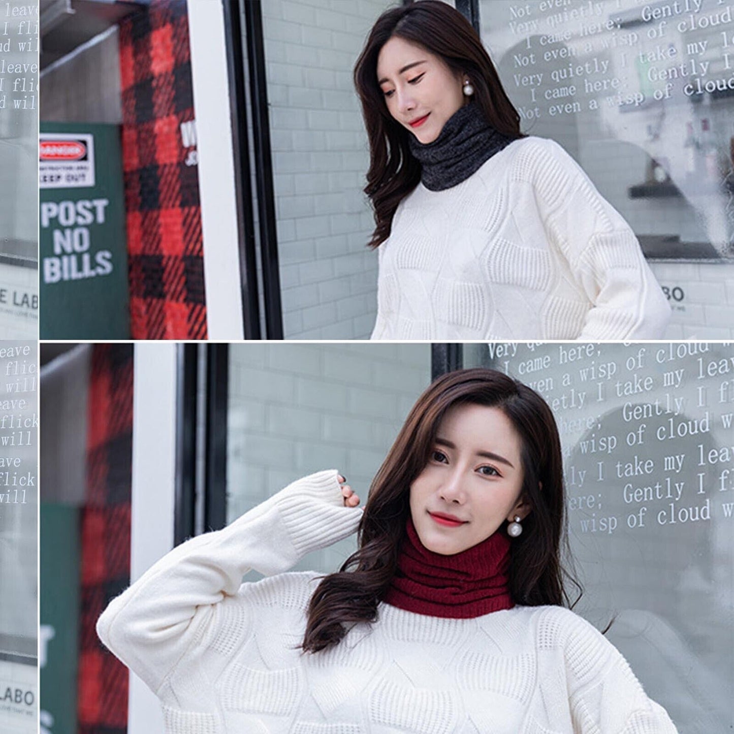 Thermal Warm Knitted Winter Scarf for Men and Women Thicken Chunky Tube