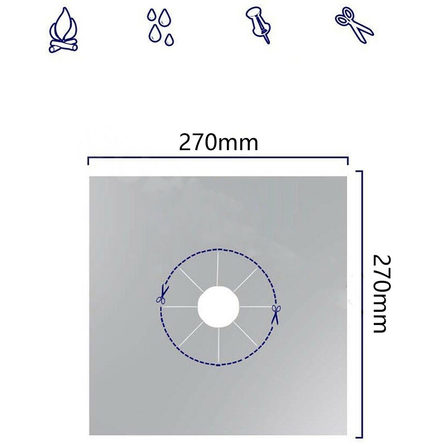 16pcs Stove Burner Covers Reusable Non-Stick Gas Range Protectors