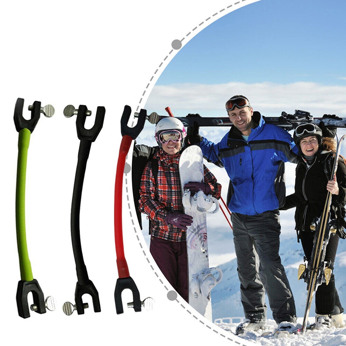 Winter Ski Tip Connector Elastic Clip for Kids Beginner