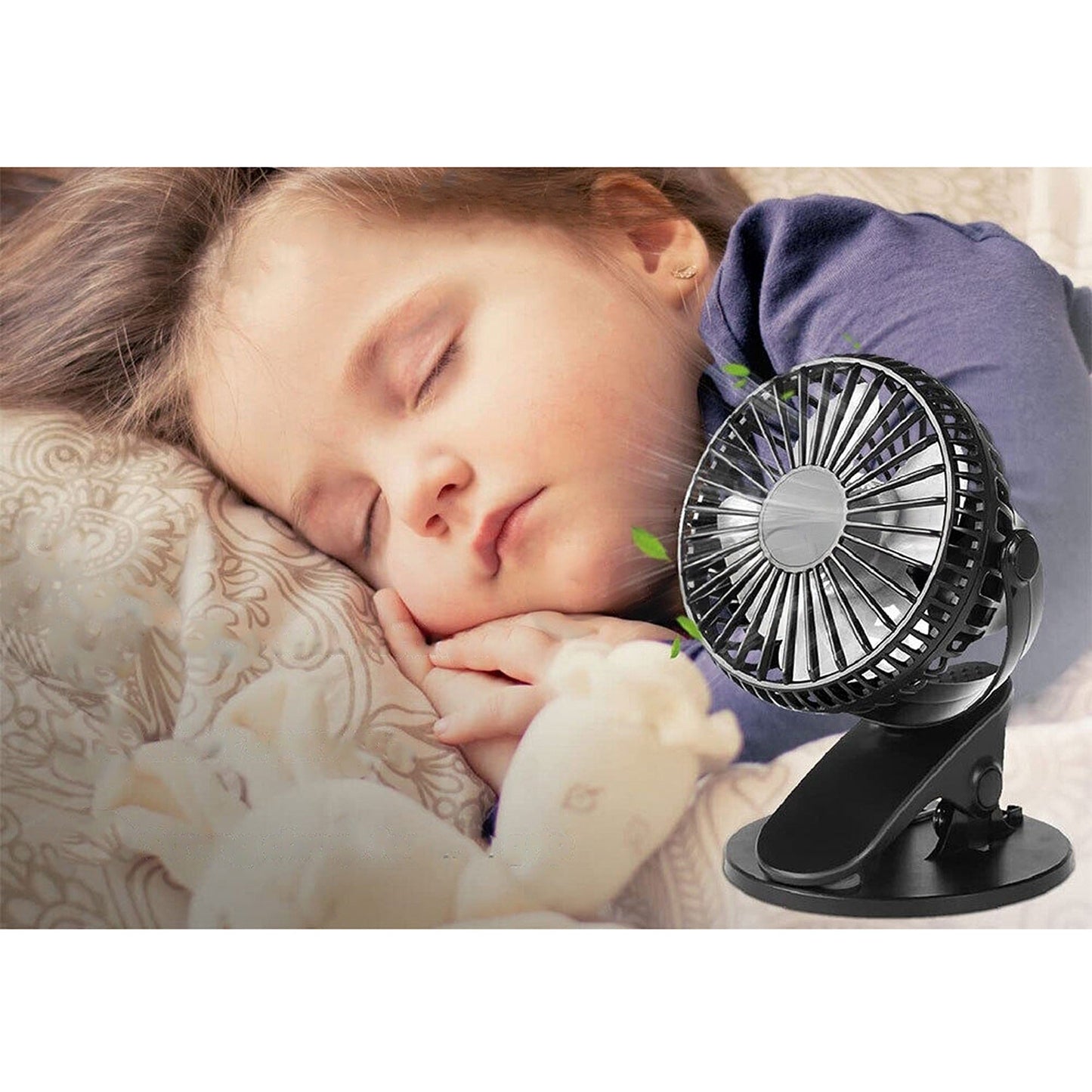 Mini Van Car Desk Fan Super Suction USB Cooling 3 Speed