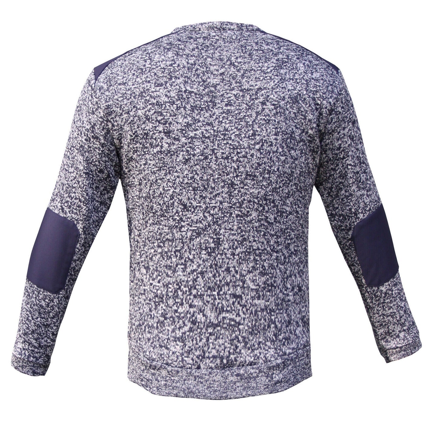 Navy Panel Zip Marble Body Work Jumper with Chest Pocket