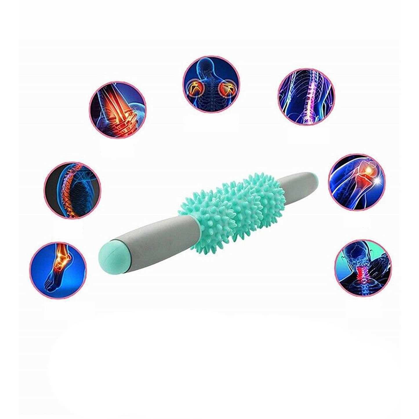 Yoga Muscle Relief Foam Roller Set 4-in-1 with Spiky Balls for Massage