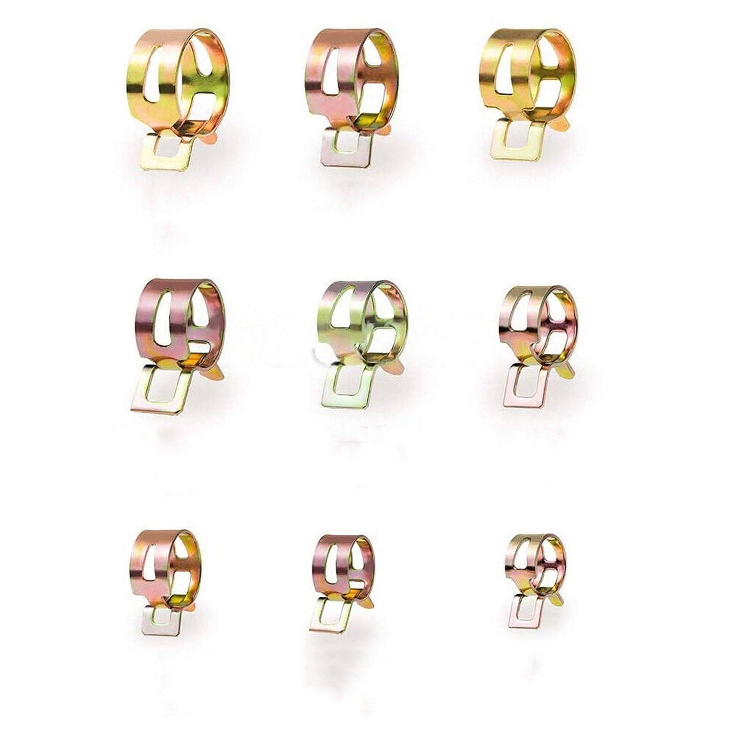 100pcs Adjustable Worm Gear Stainless Hose Clamps Steel Spring Clip 6-22mm