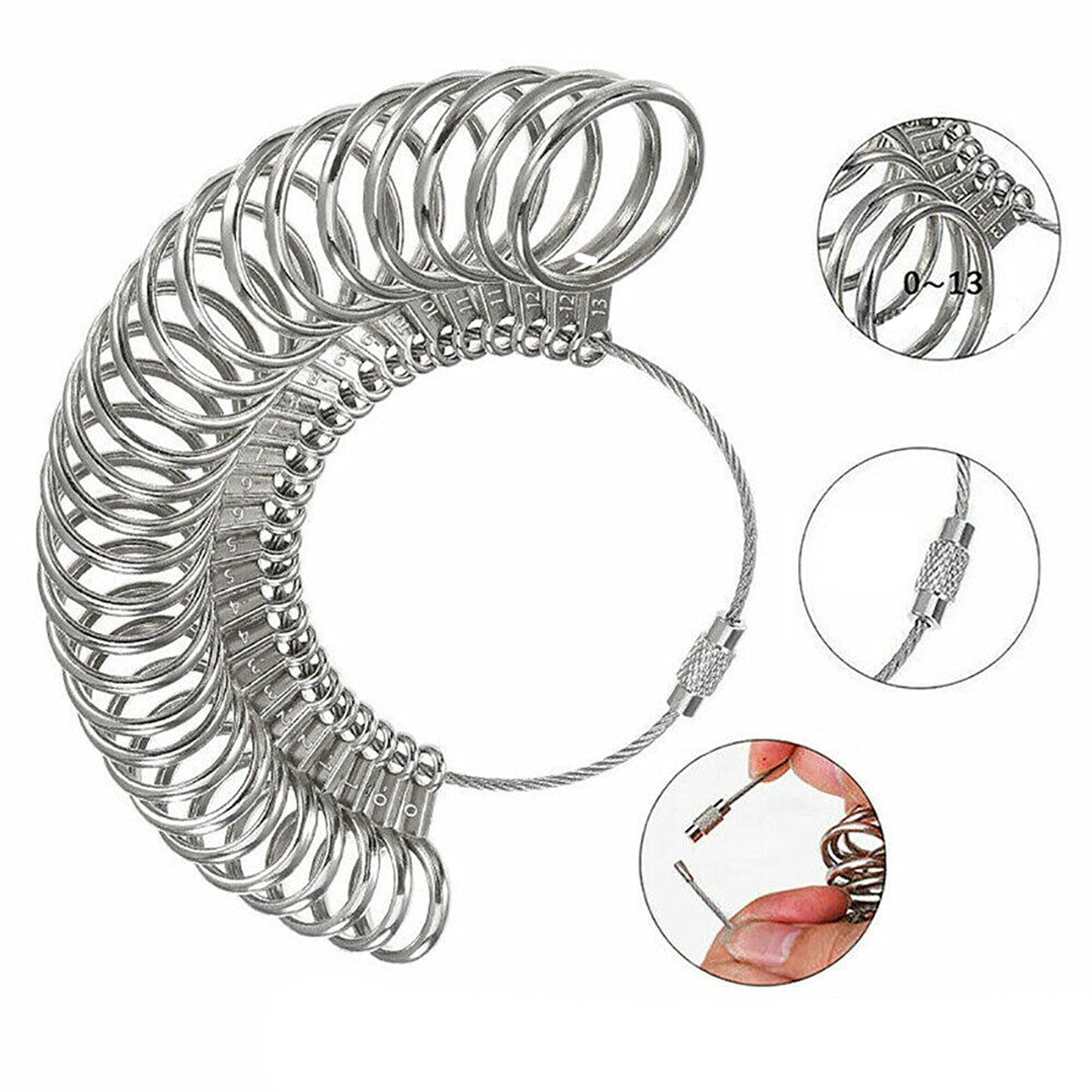 Metal Ring Sizer Gauge and Measuring Tool Kit