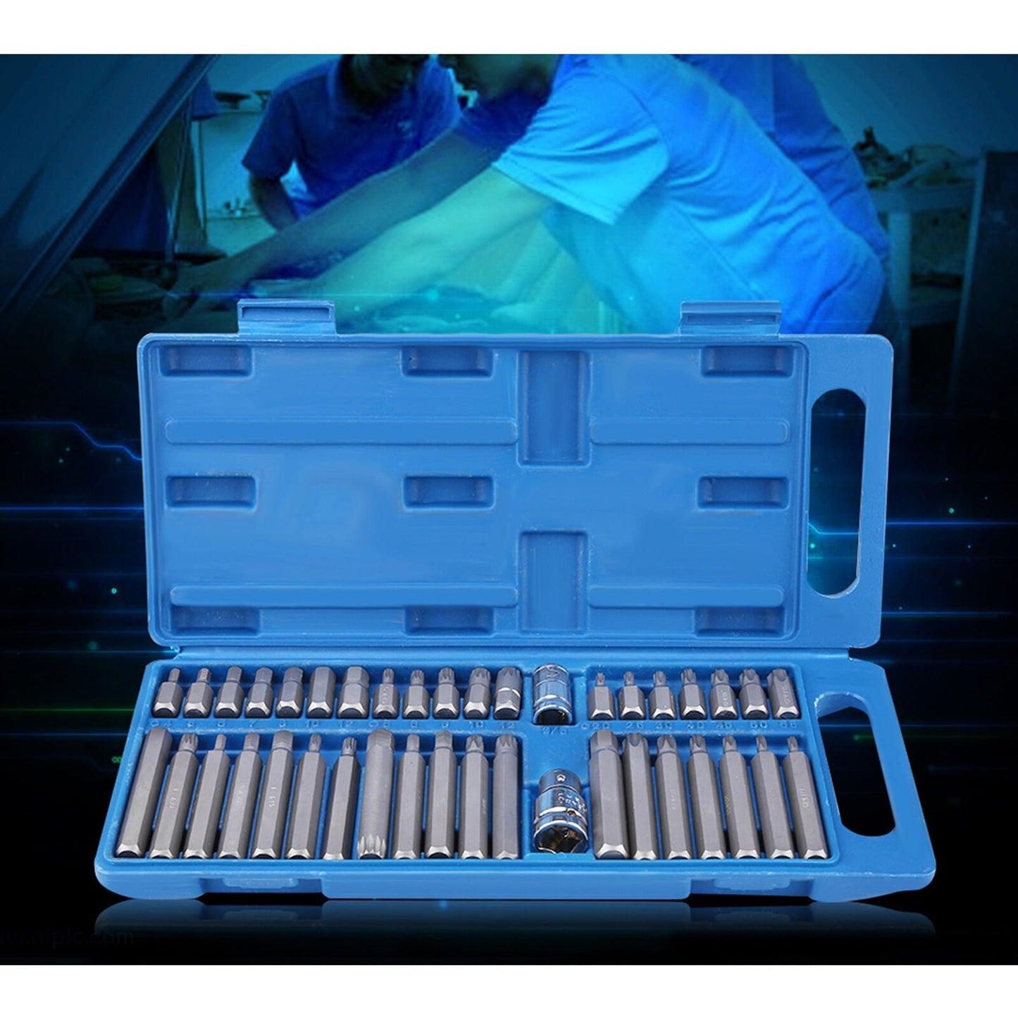 40pcs Allen Key Torx Hex Star and Spline Socket Bit Set