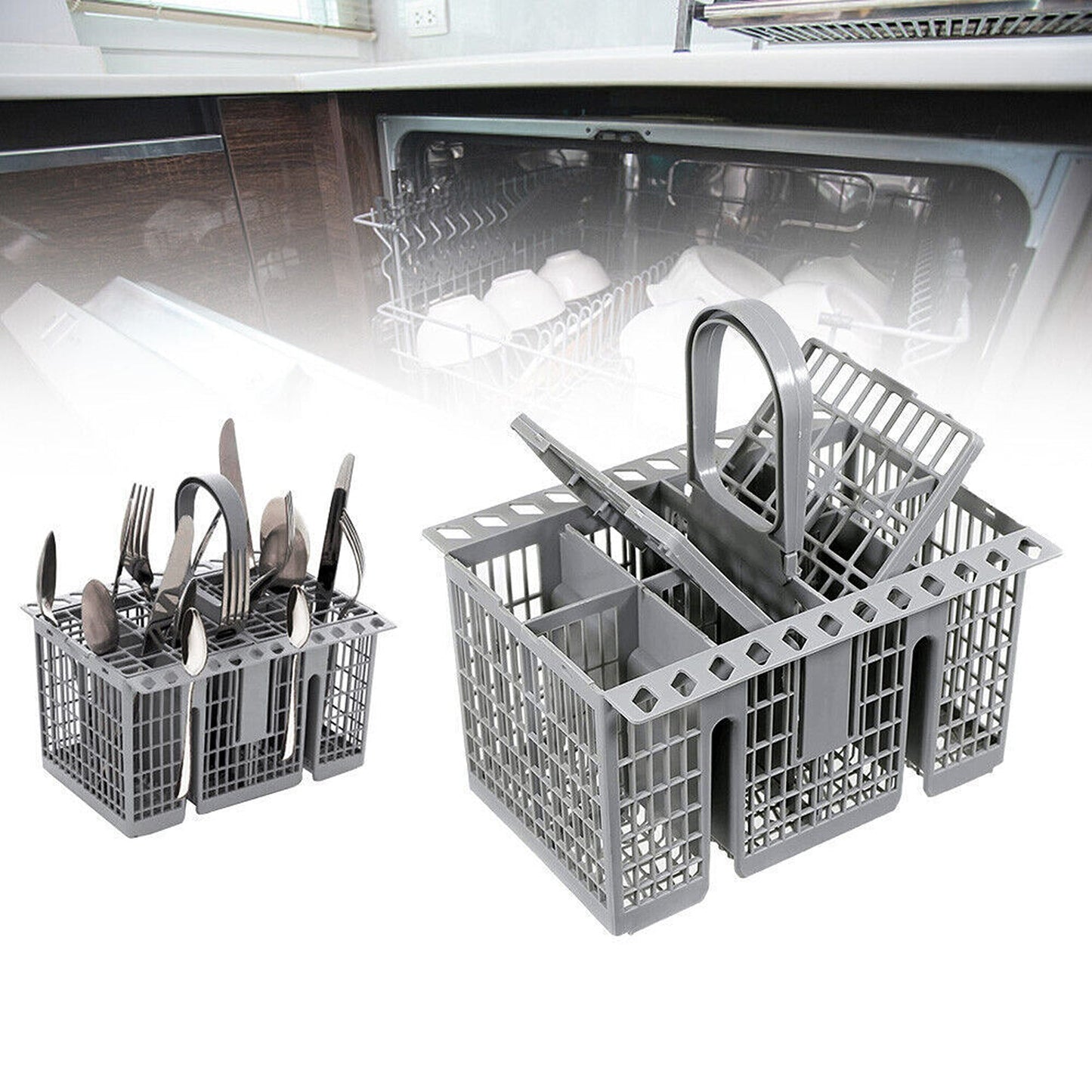Cutlery Basket for Universal Dishwashers Compatible with Major Brands